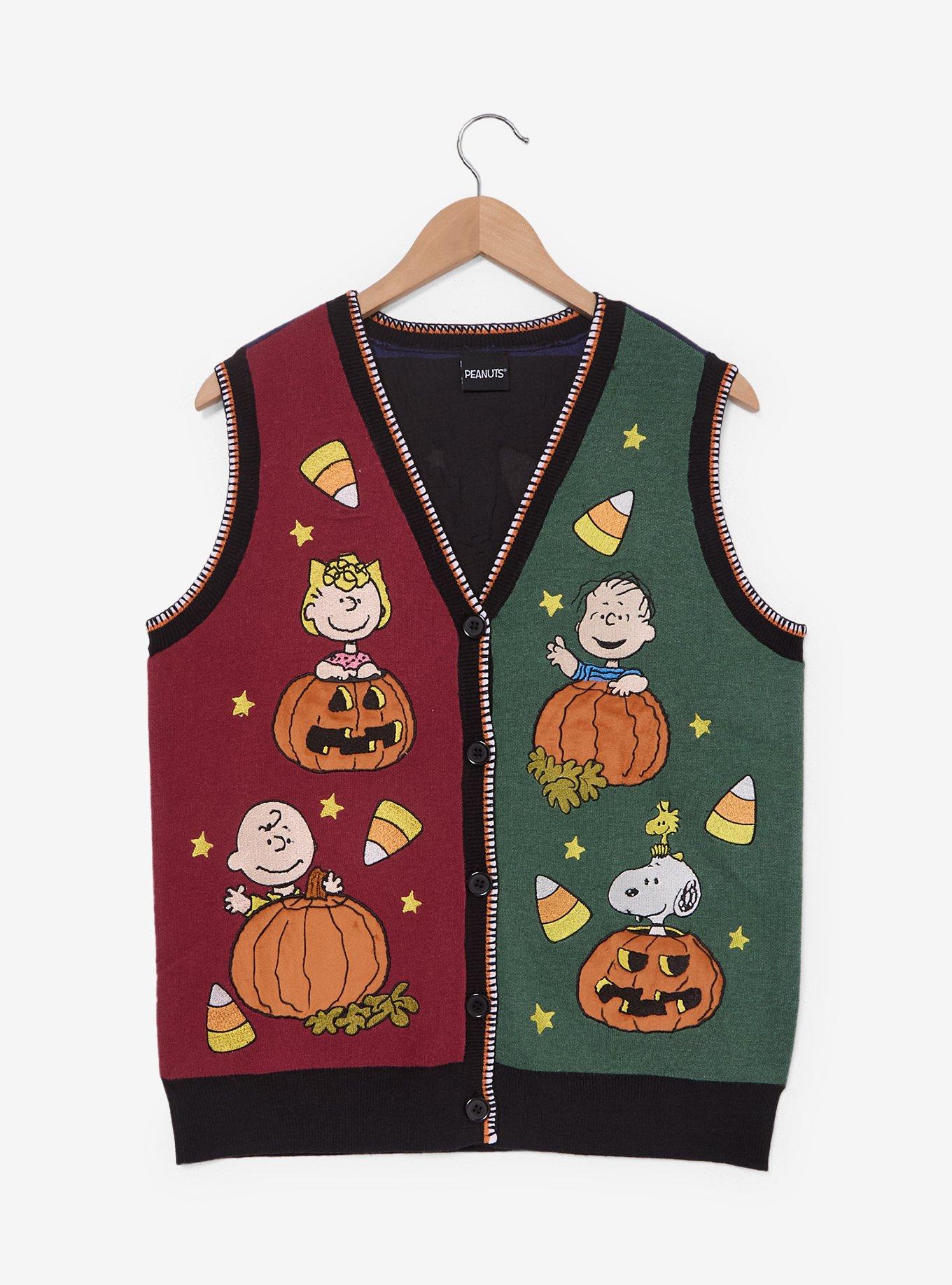 Peanuts Characters Halloween Color-Block Sweater Vest, , hi-res