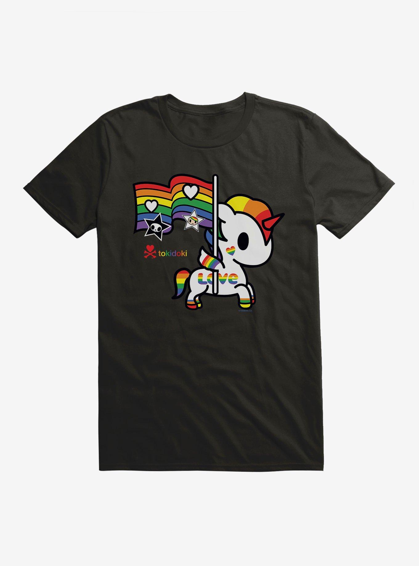 Tokidoki Unicorno Pride Flag T-Shirt, BLACK, hi-res