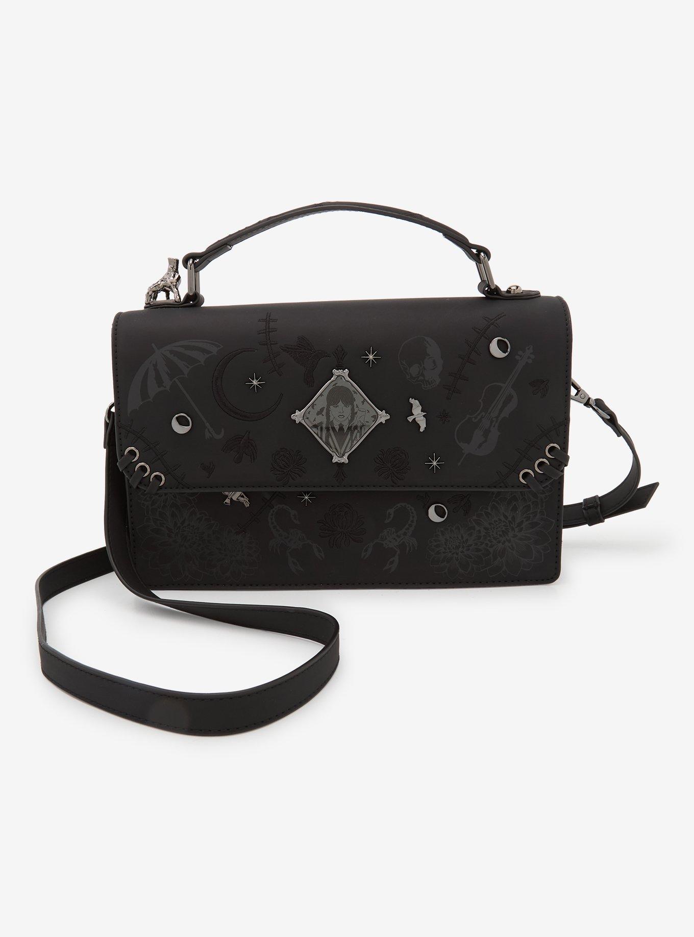 Wednesday Embroidered Icons Crossbody Bag - BoxLunch Exclusive