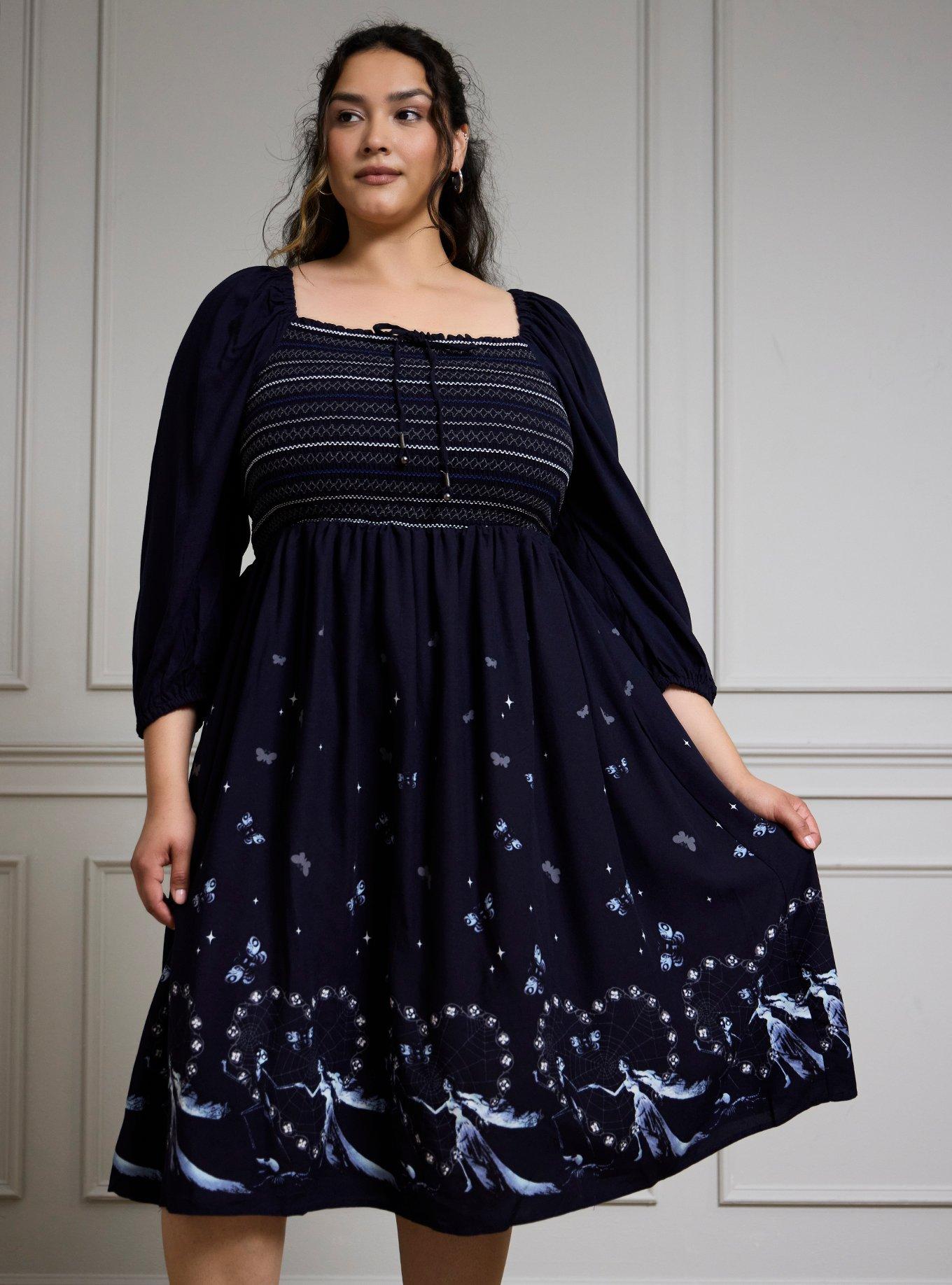 Corpse Bride Emily & Victor Smocked Plus Size Dress — BoxLunch Exclusive, , hi-res