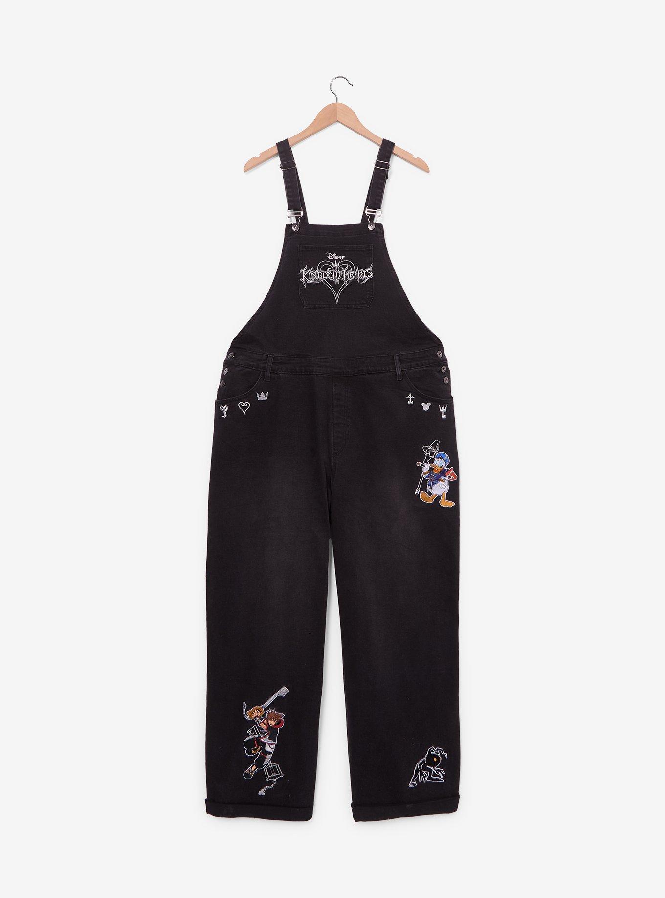 Disney Kingdom Hearts Logo Women's Plus Size Overalls - BoxLunch Exclusive, , hi-res