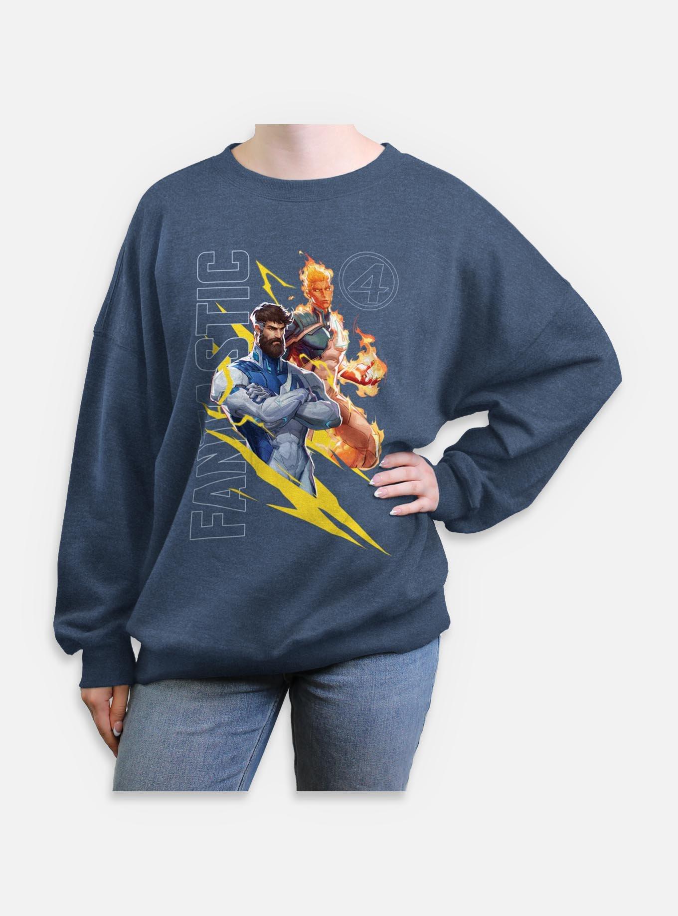 Marvel Rivals Human Torch & Mr. Fantastic Womens Oversized Sweatshirt, , hi-res