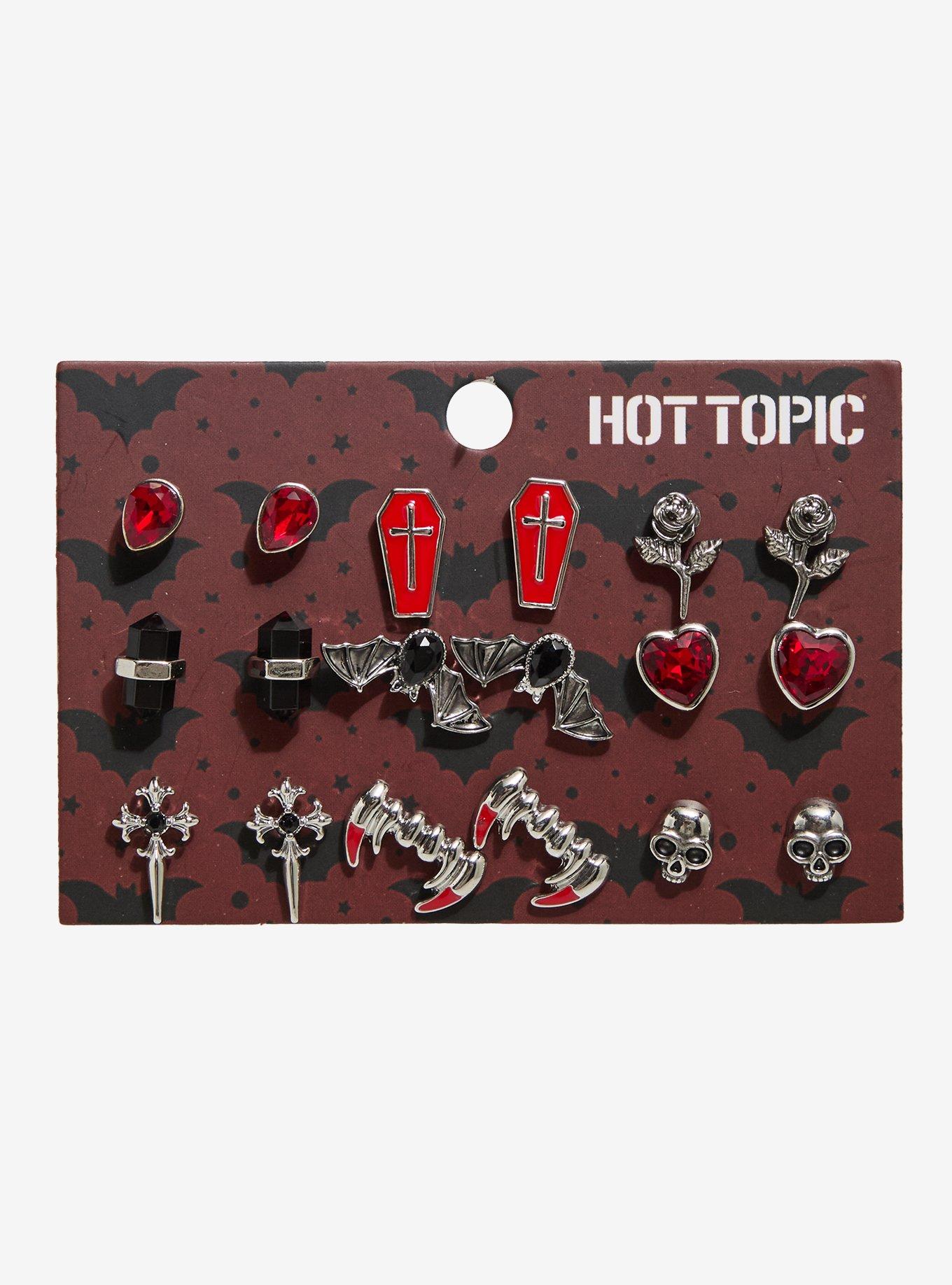 Vampire Fang Coffin Earring Set, , hi-res