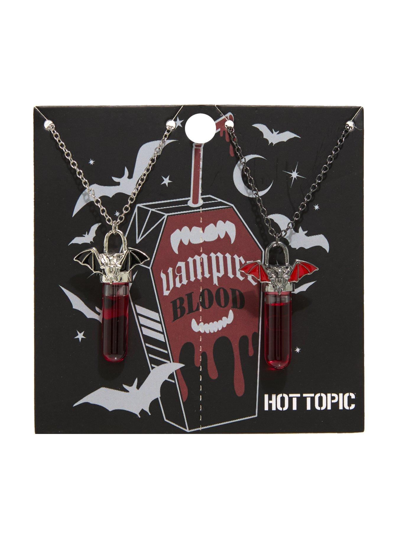 Bat Blood Vial Best Friend Necklace Set, , hi-res
