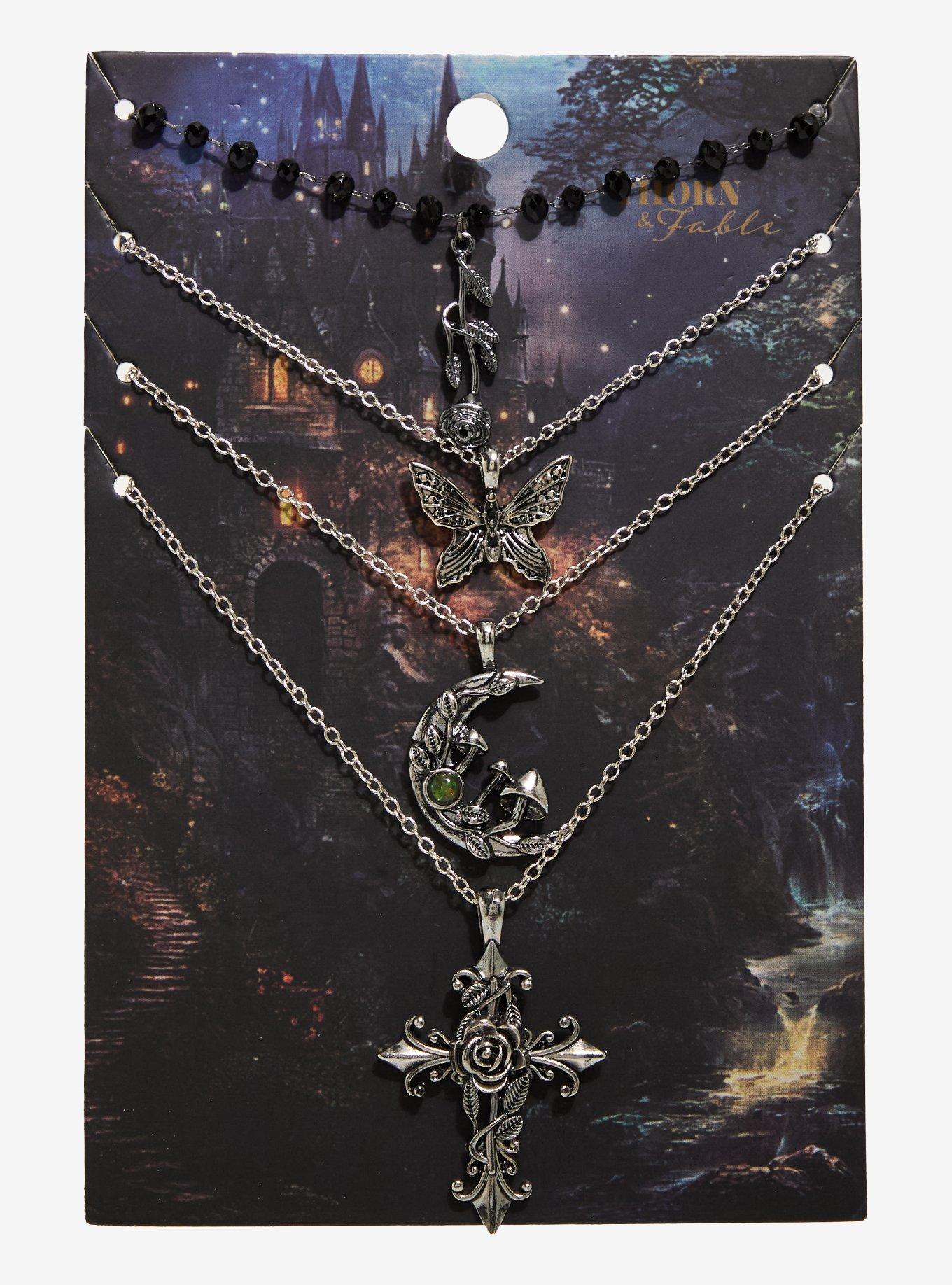 Thorn & Fable Grunge Fairy Cross Necklace Set, , hi-res
