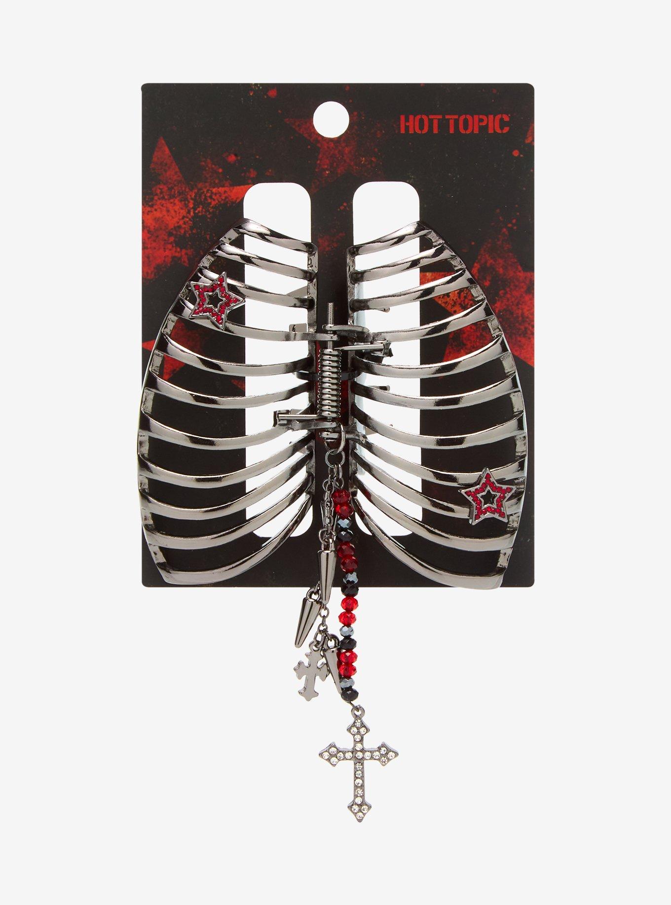 Rib Cage Star Cross Claw Hair Clip, , hi-res