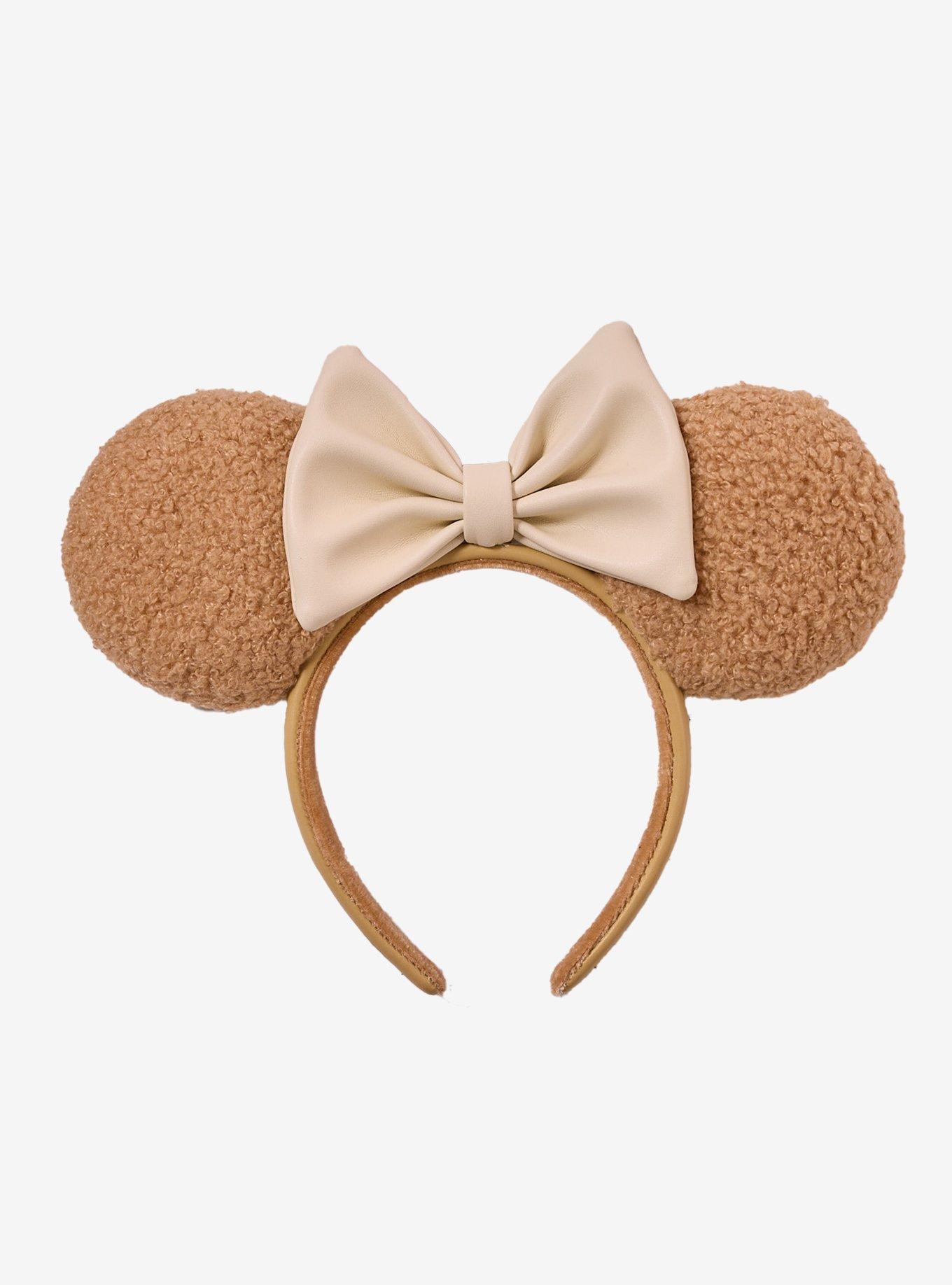 Loungefly Minnie Mouse Brown Sherpa Ears — BoxLunch Exclusive, , hi-res