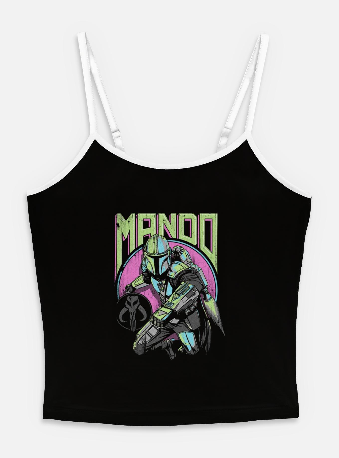 Star Wars The Mandalorian Boba Fett Bounty Hunter Portrait Womens Cami, BLACK, hi-res