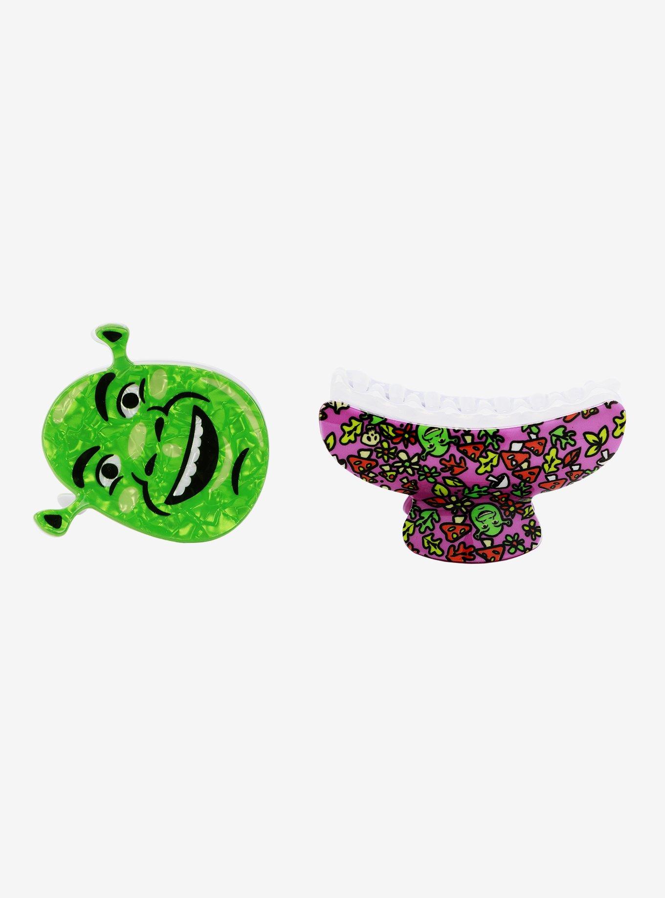 Shrek Face & Mushrooms Claw Hair Clip Set, , hi-res