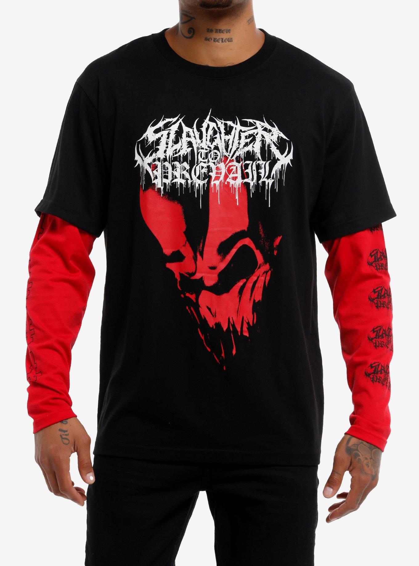 Slaughter To Prevail Red & Black Twofer Long-Sleeve T-Shirt, , hi-res