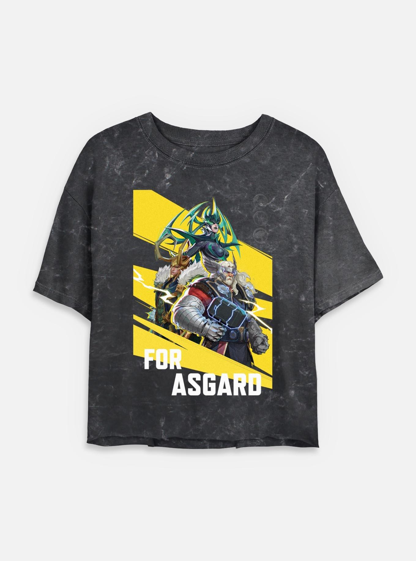 Marvel Rivals For Asgard Womens Mineral Wash Crop T-Shirt, , hi-res