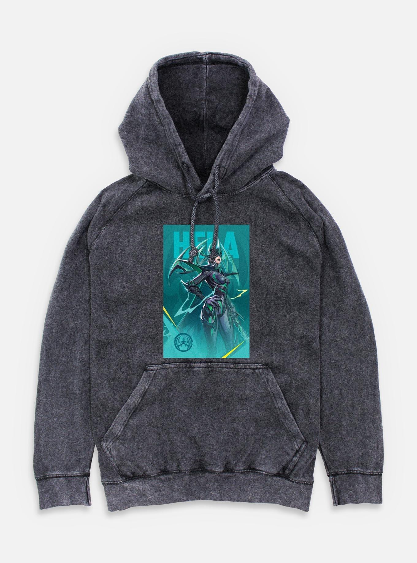 Marvel Rivals Hela Pose Mineral Wash Hoodie, , hi-res