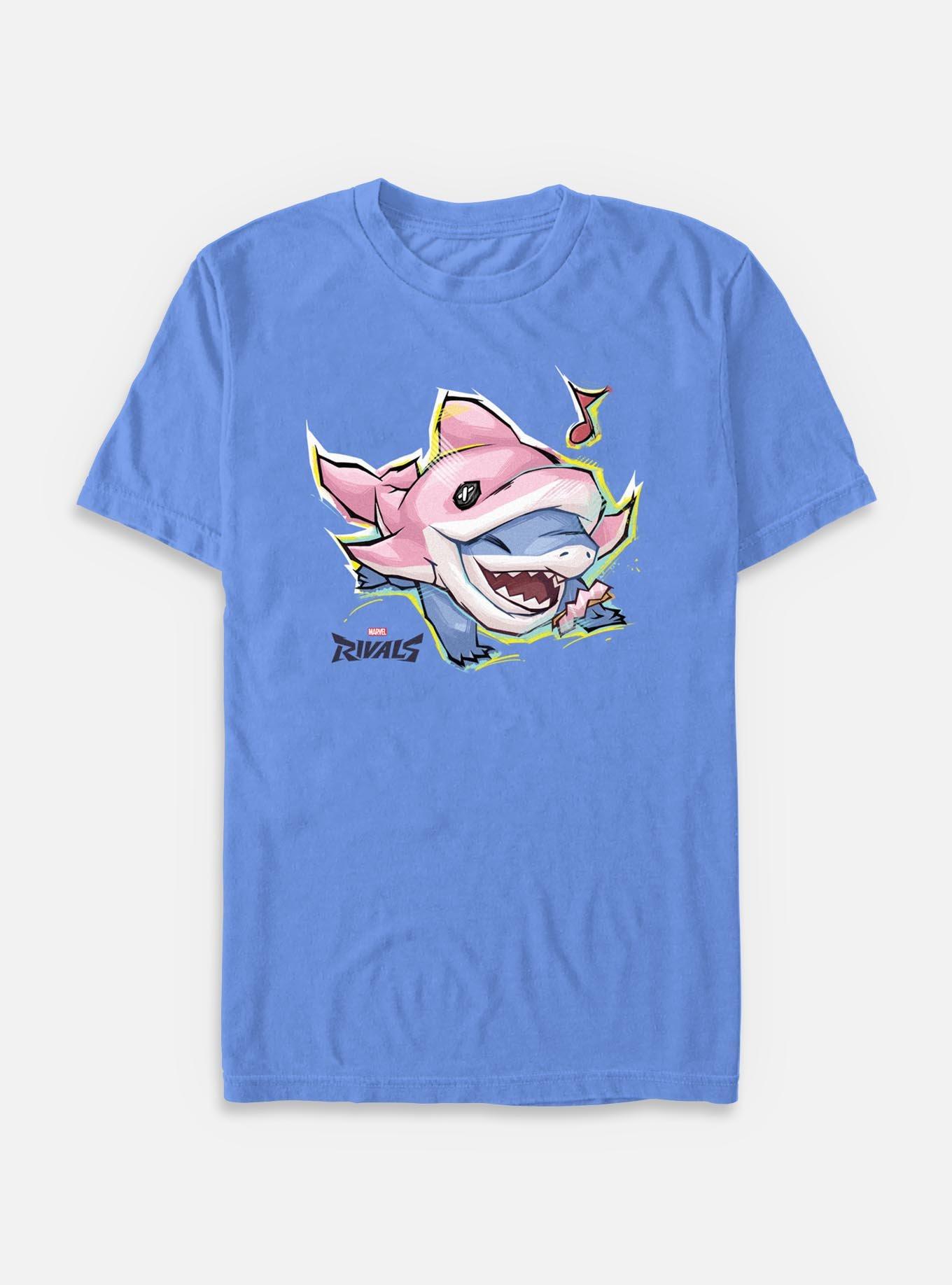 Marvel Rivals Happy Jeff The Landshark Garment Dye T-Shirt - BLUE ...