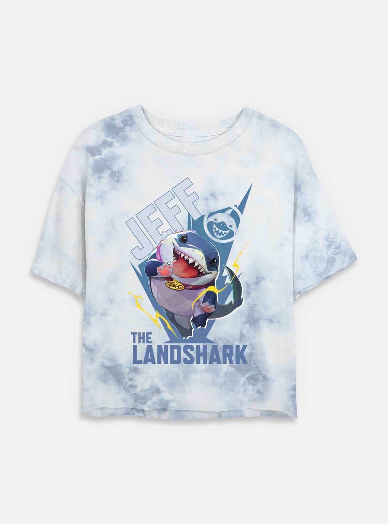 Marvel Rivals Jeff The Landshark Womens Tie-Dye Crop T-Shirt, , hi-res