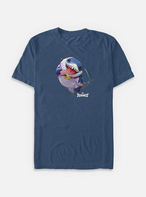 Marvel Rivals Jeff The Landshark Garment Dye T-Shirt - BLUE | BoxLunch