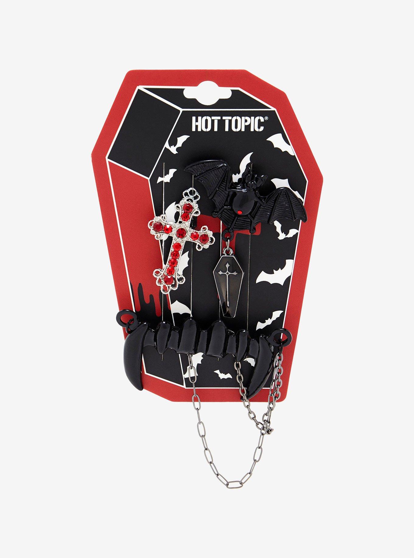 Goth Vampire Brooch Pin Set, , hi-res