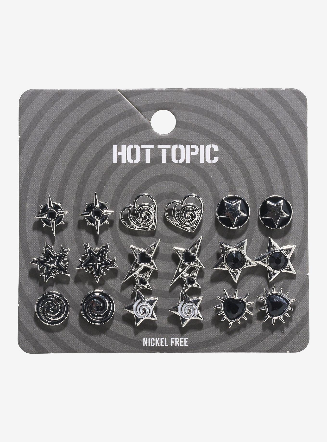 Spiral Heart & Star Stud Earring Set, , hi-res