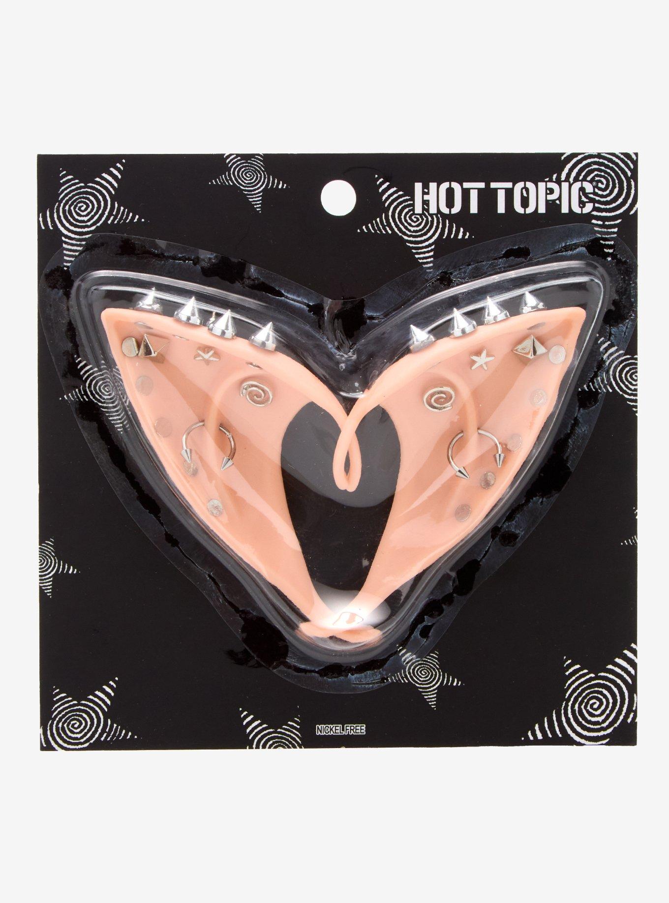 Spike Stud Pierced Fairy Molded Ear Cuffs, , hi-res