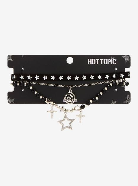 Black & Silver Spiral Star Necklace Set | Hot Topic