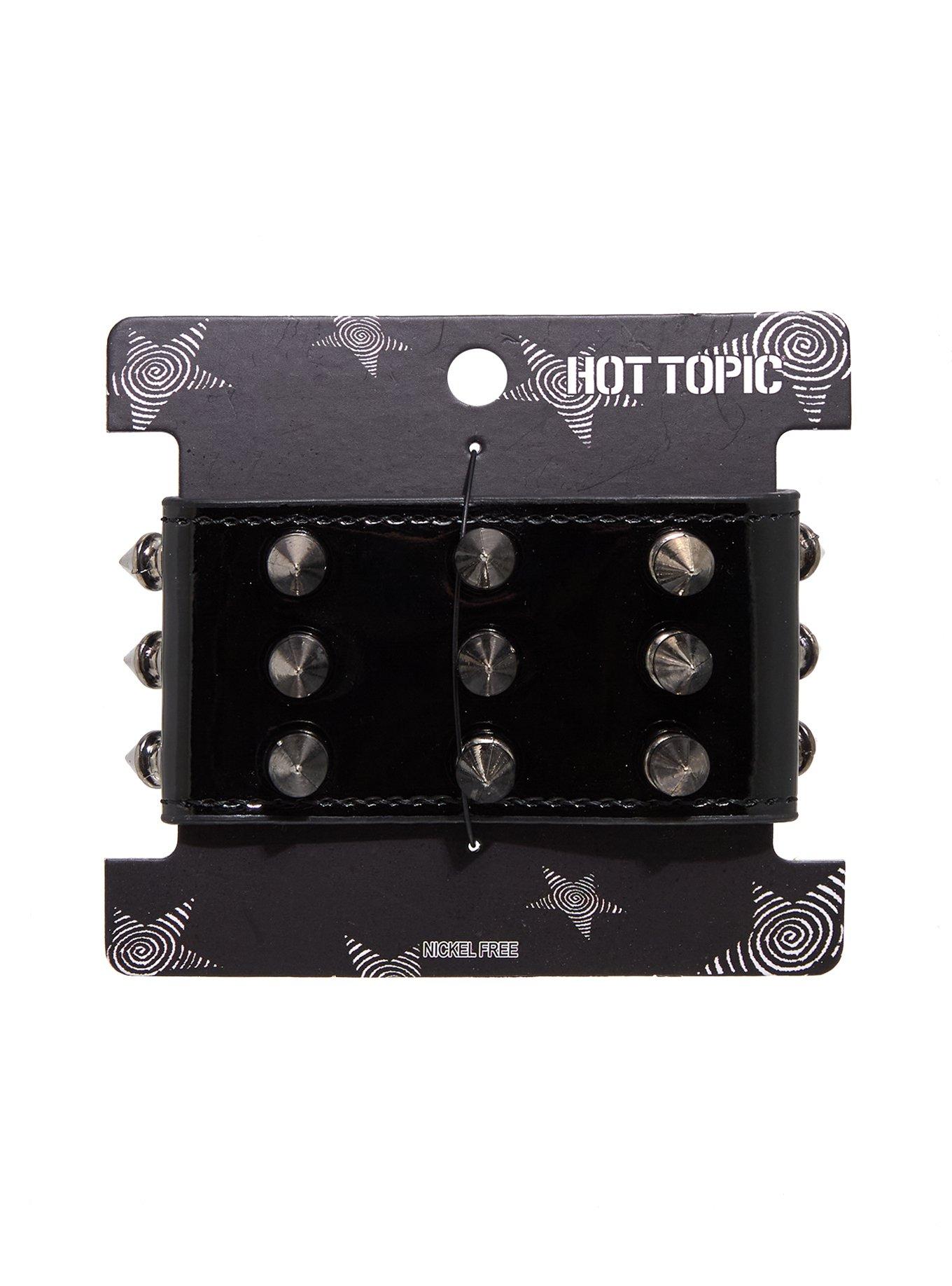 Spike Patent Faux Leather Bracelet, , hi-res