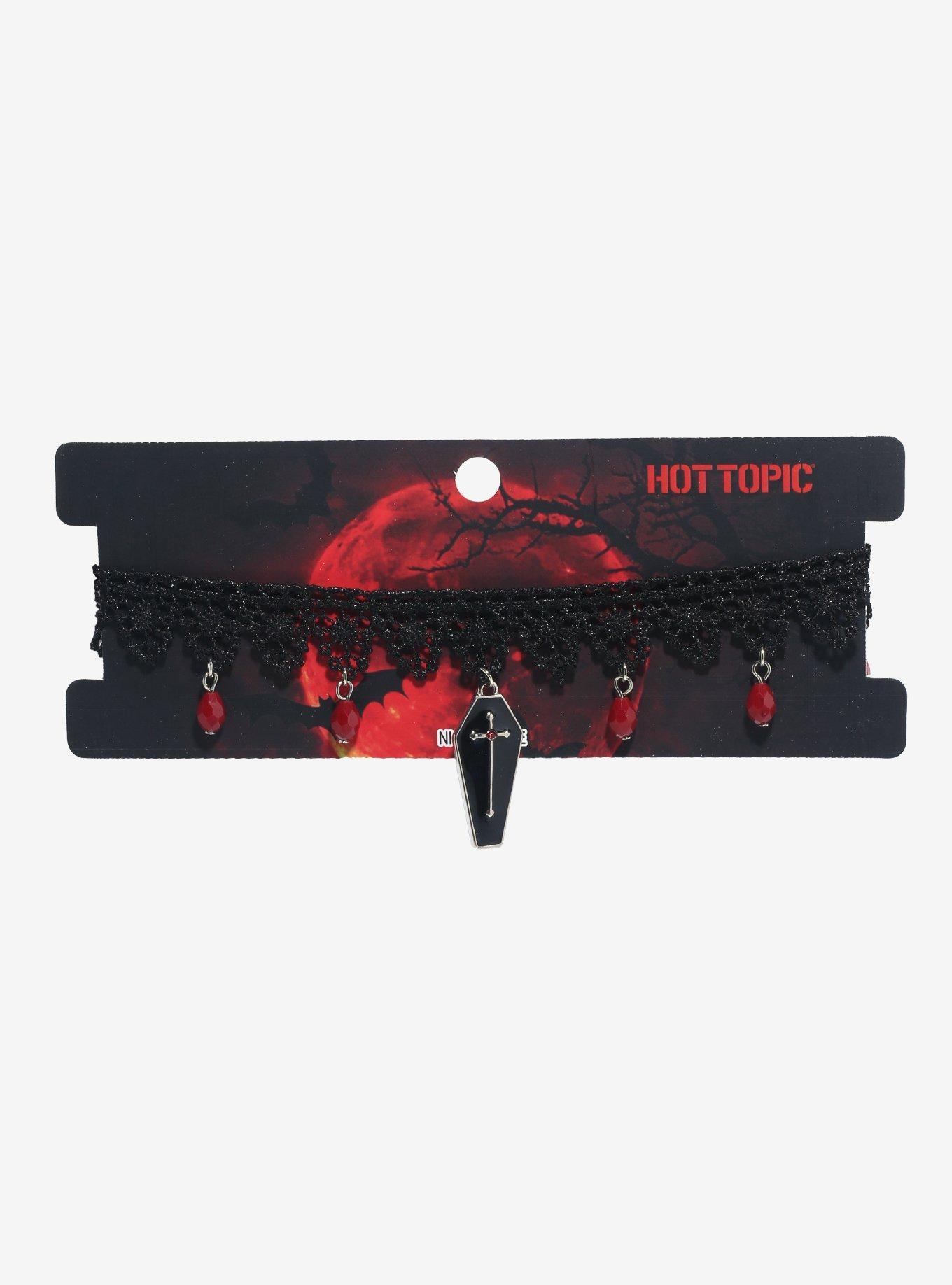 Black Lace Coffin Choker, , hi-res