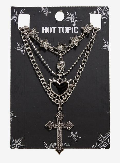 Skull Heart Cross Necklace Set | Hot Topic