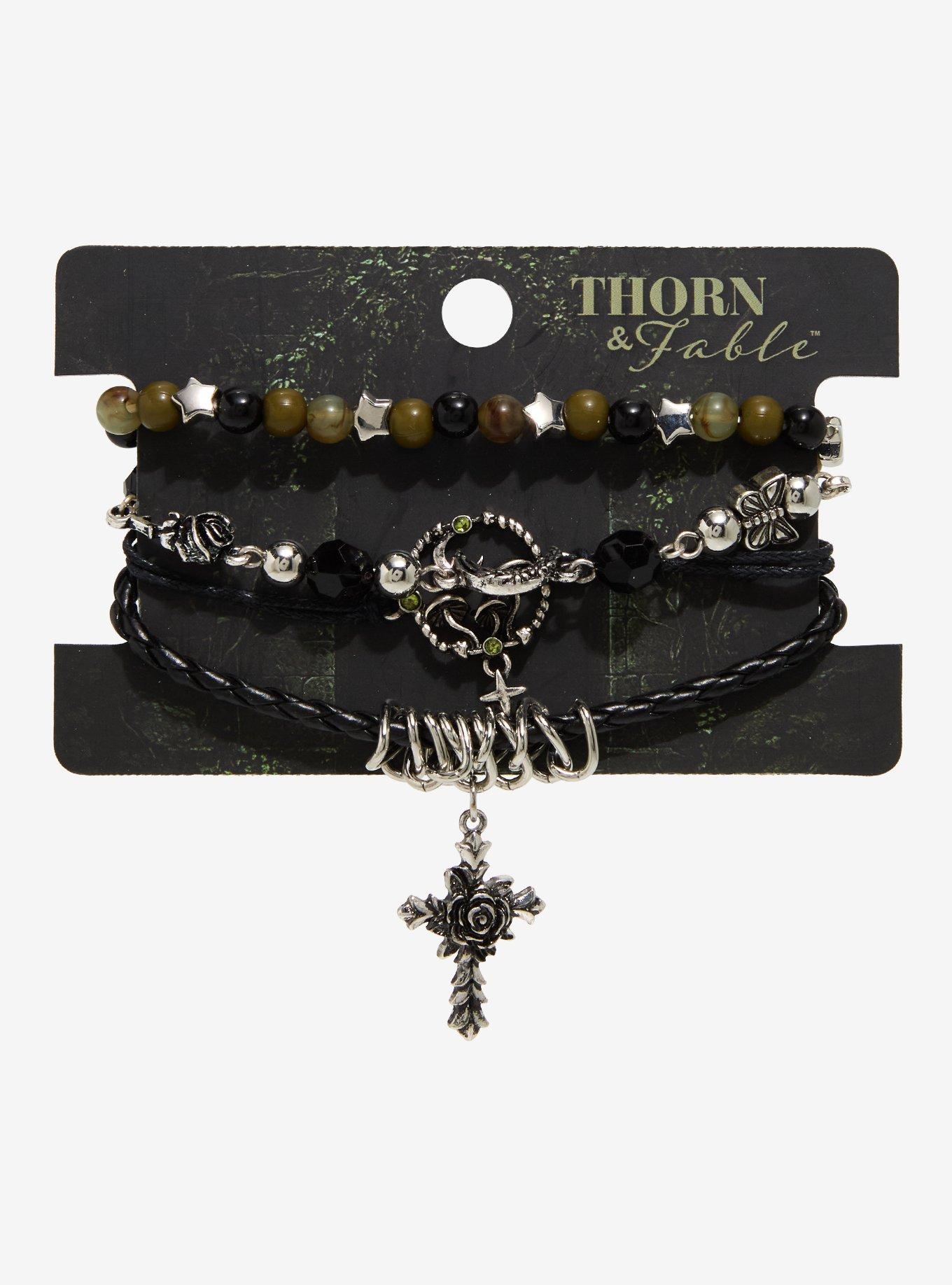 Thorn & Fable Grunge Cross Forest Bracelet Set