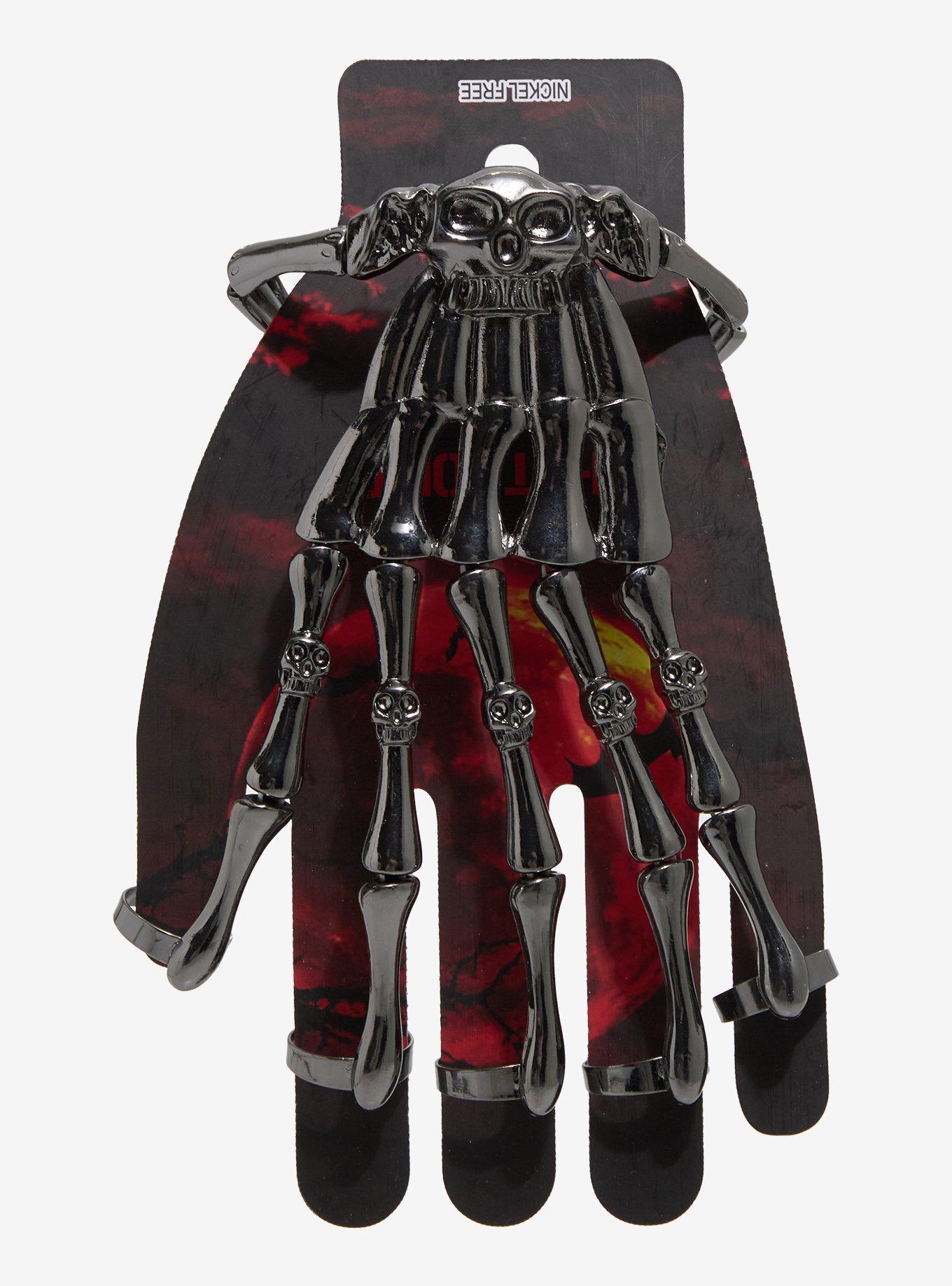 Skeleton Hand Skull Hand Ring Bracelet, , hi-res