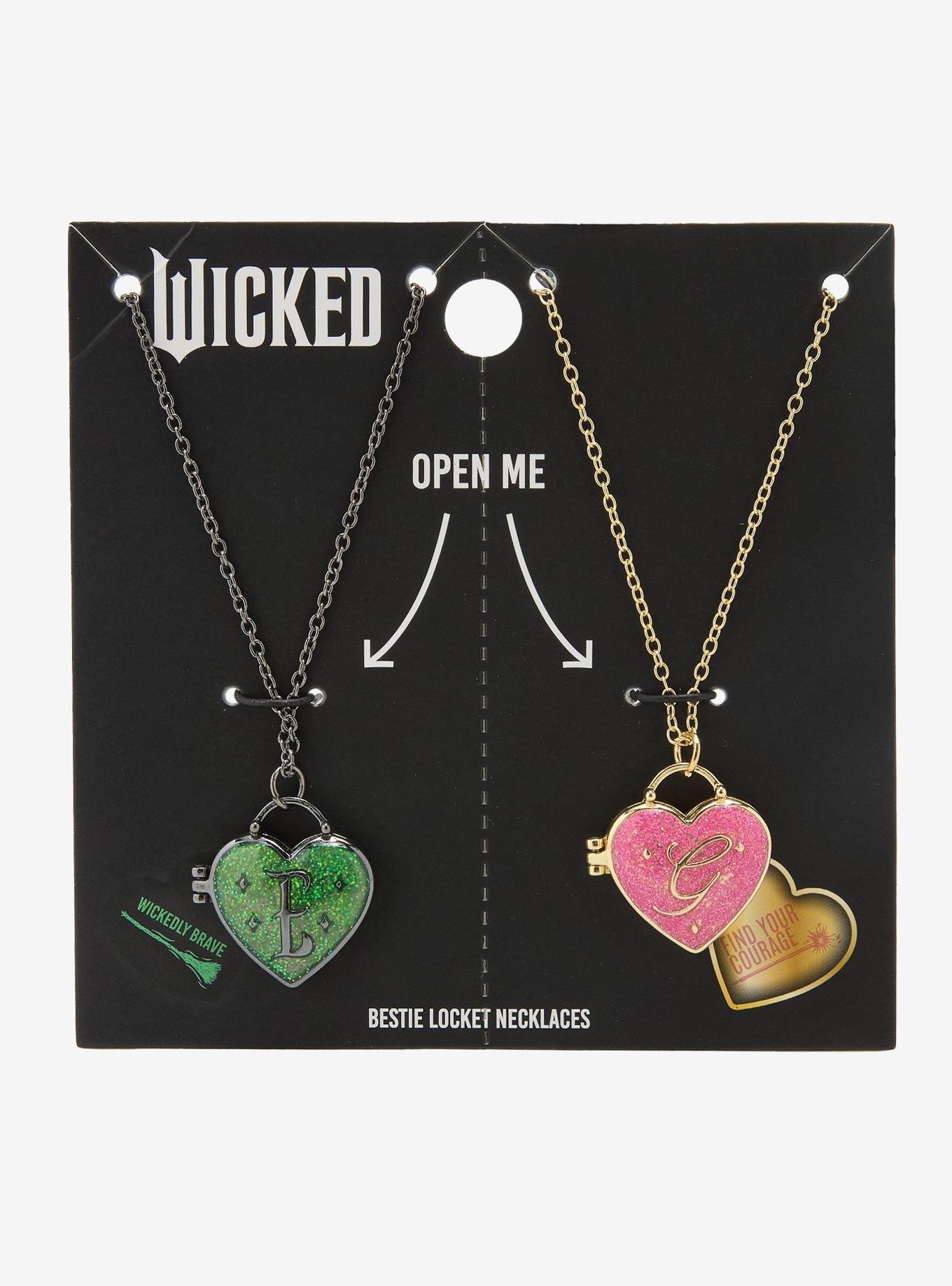 Wicked Glinda & Elphaba Best Friend Locket Necklace Set, , hi-res