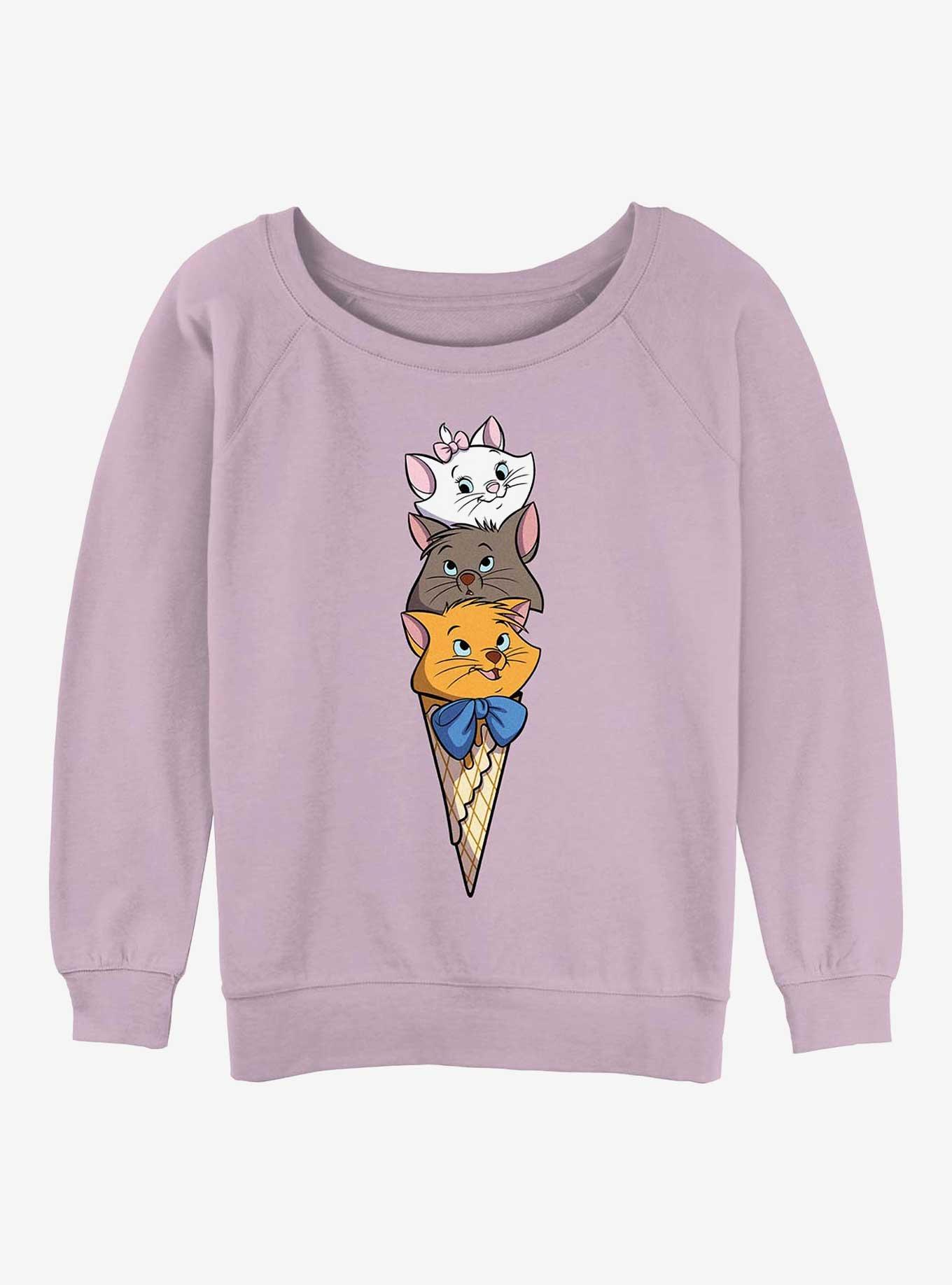 Disney The AristoCats Kitten Ice Cream Stack Girls Slouchy Sweatshirt, , hi-res