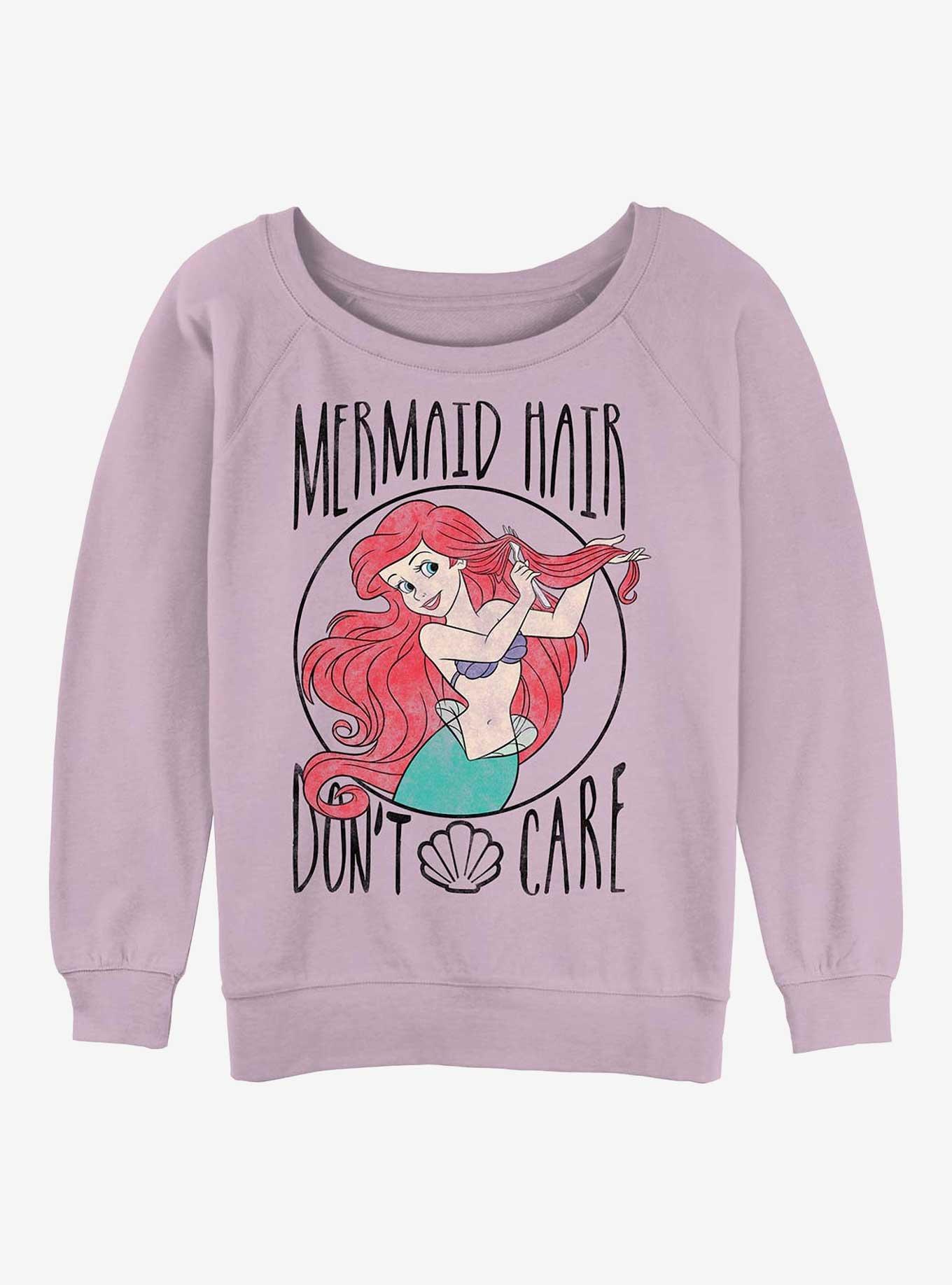 Disney Princesses Ariel Mermaid Hair Girls Slouchy Sweatshirt, , hi-res