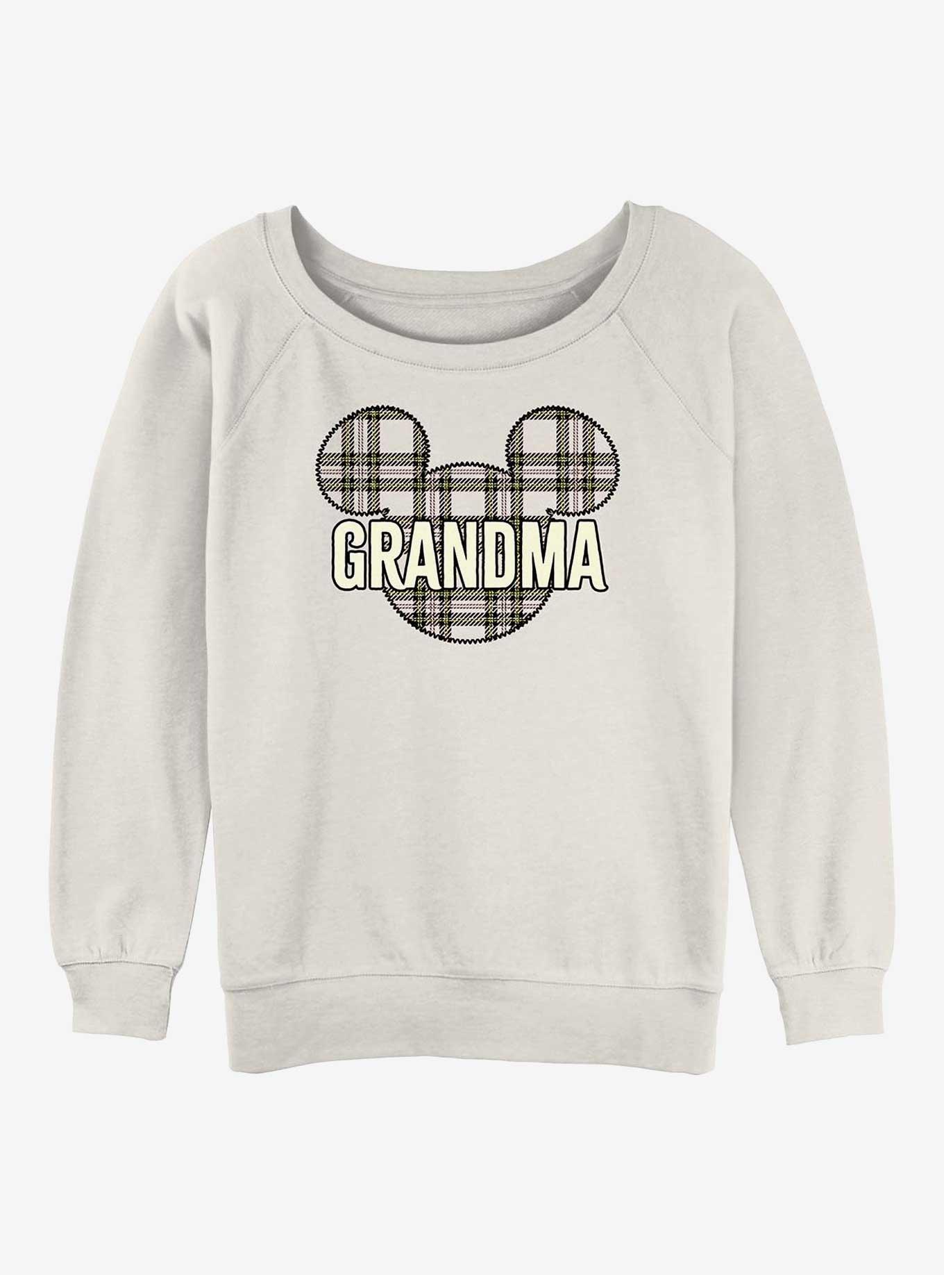 Disney Mickey Mouse Grandma Patch Girls Slouchy Sweatshirt, EGRET, hi-res