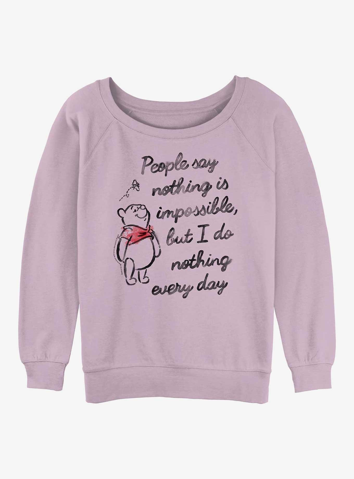 Disney Winnie The Pooh Nothing All Day Girls Slouchy Sweatshirt, , hi-res