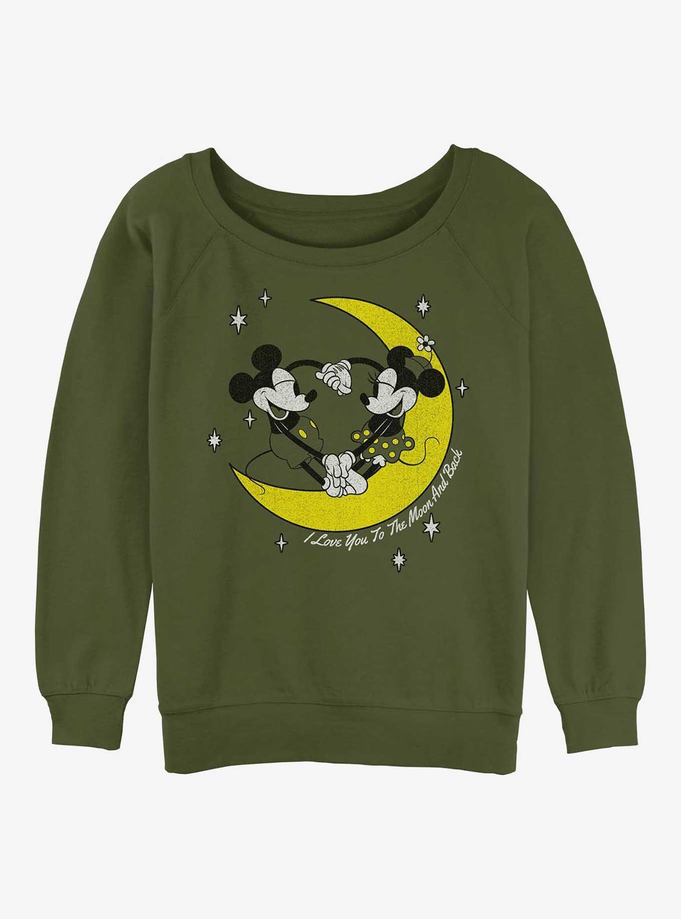 Disney Mickey Mouse With Minnie Mouse To The Moon & Back Girls Slouchy Sweatshirt