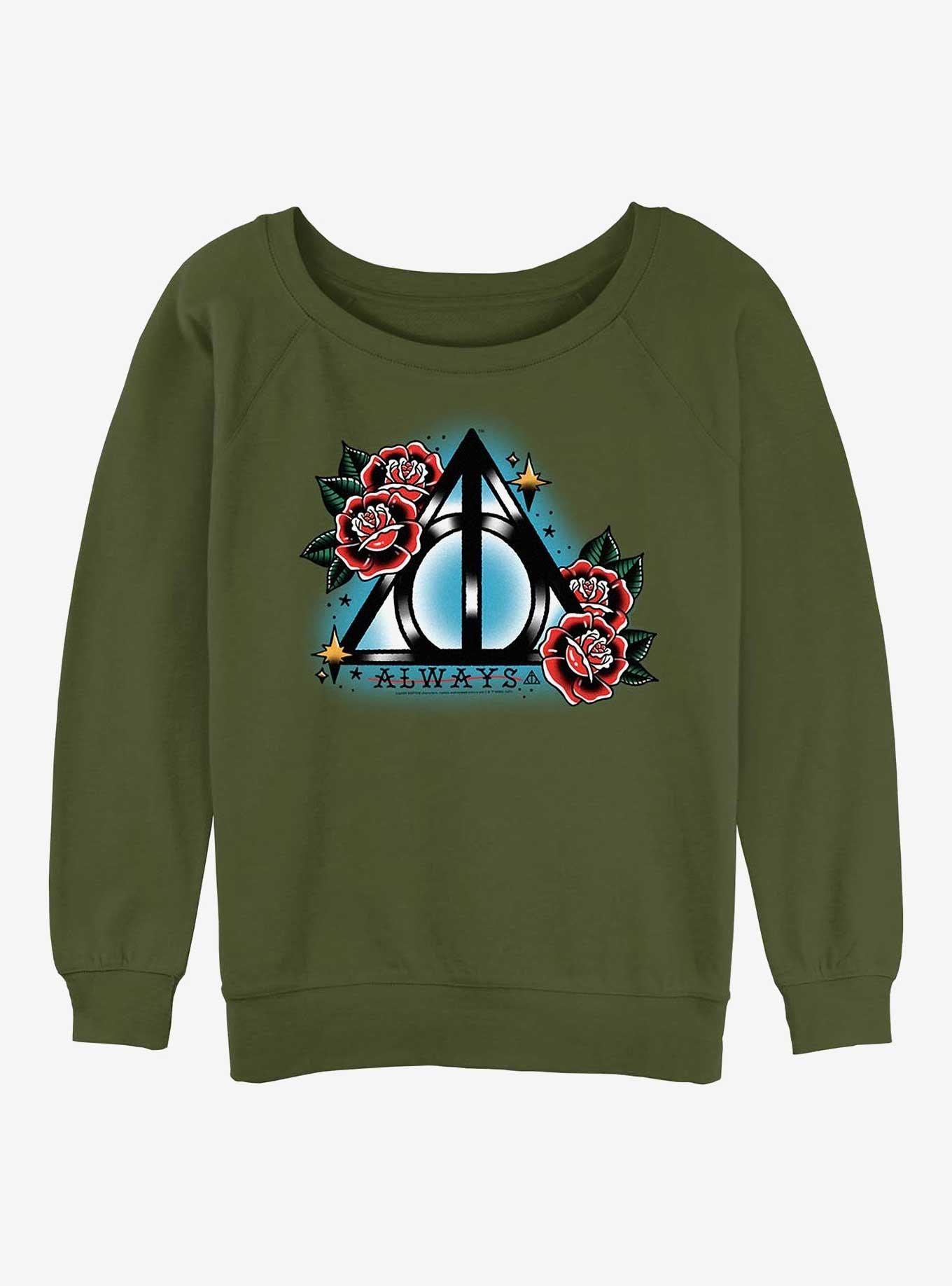 Harry Potter Deathly Hallows Flash Girls Slouchy Sweatshirt