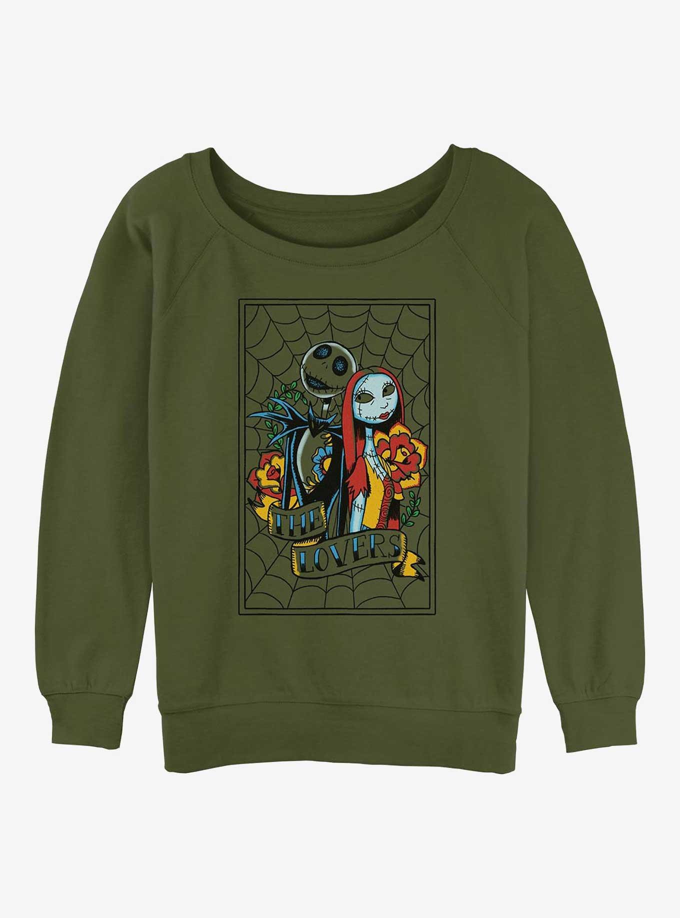 Disney The Nightmare Before Christmas The Lovers Tattoo Tarot Girls Slouchy Sweatshirt, , hi-res