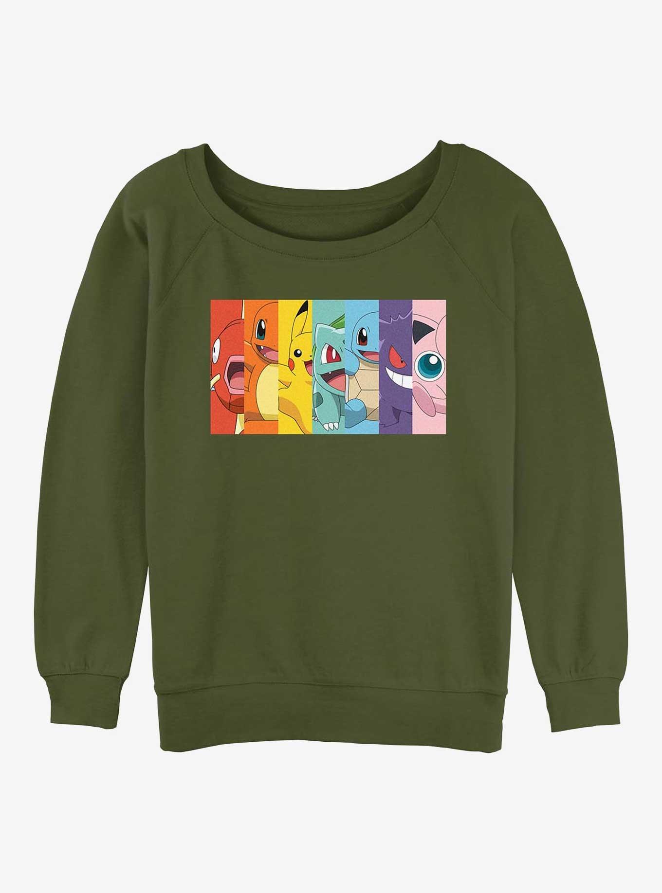 Pokemon Group Rainbow Girls Slouchy Sweatshirt, , hi-res