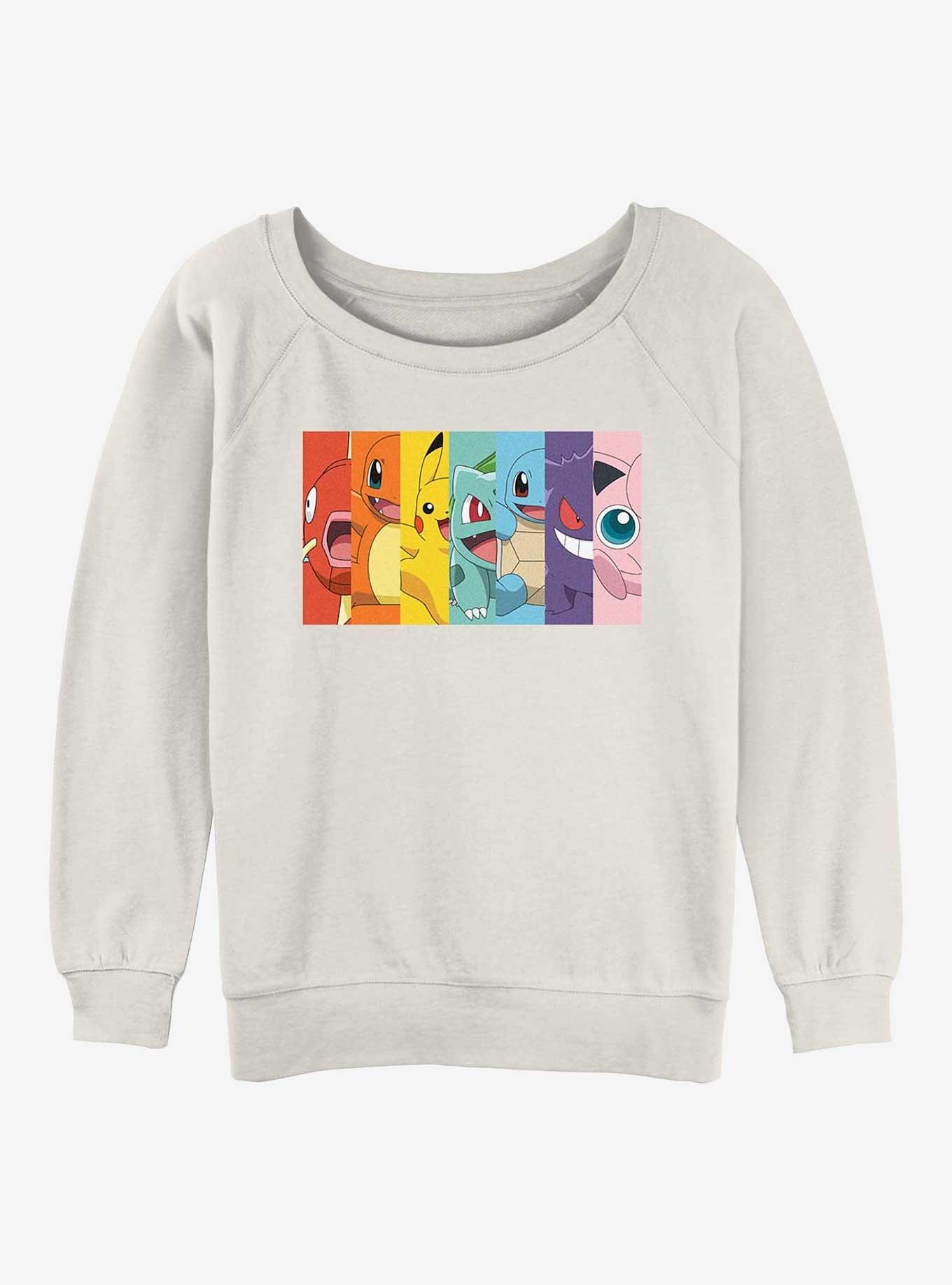 Pokemon Group Rainbow Girls Slouchy Sweatshirt, , hi-res