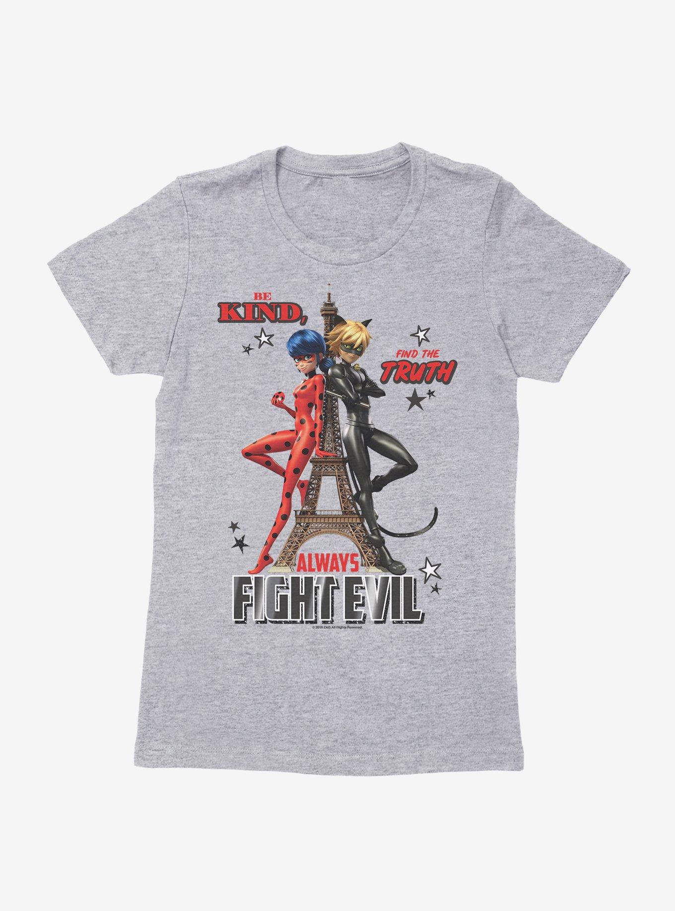 Miraculous: Tales Of Ladybug And Cat Noir Always Fight Evil Womens T-Shirt, , hi-res
