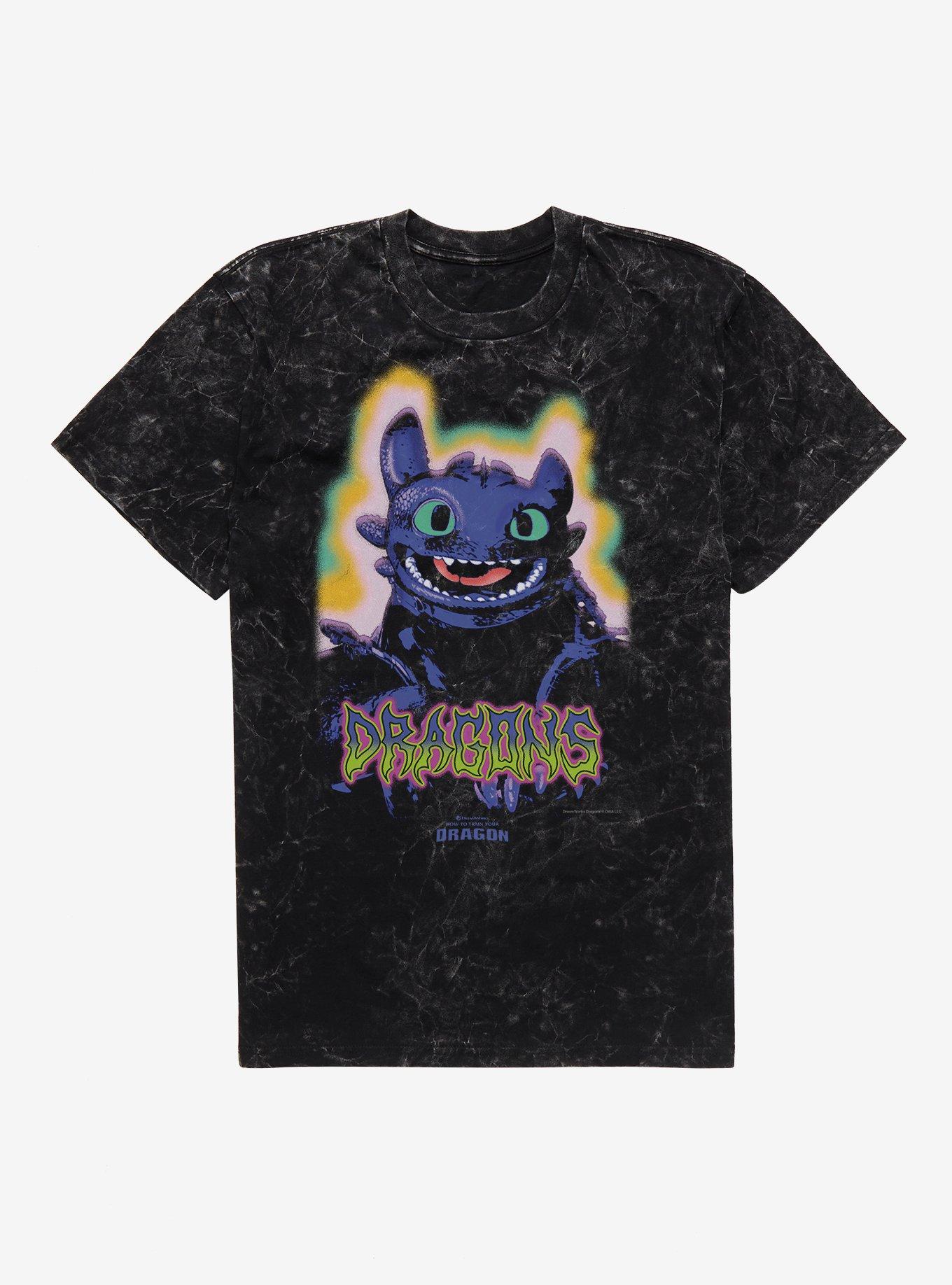 How To Train Your Dragon Toothless Graffiti Mineral Wash T-Shirt