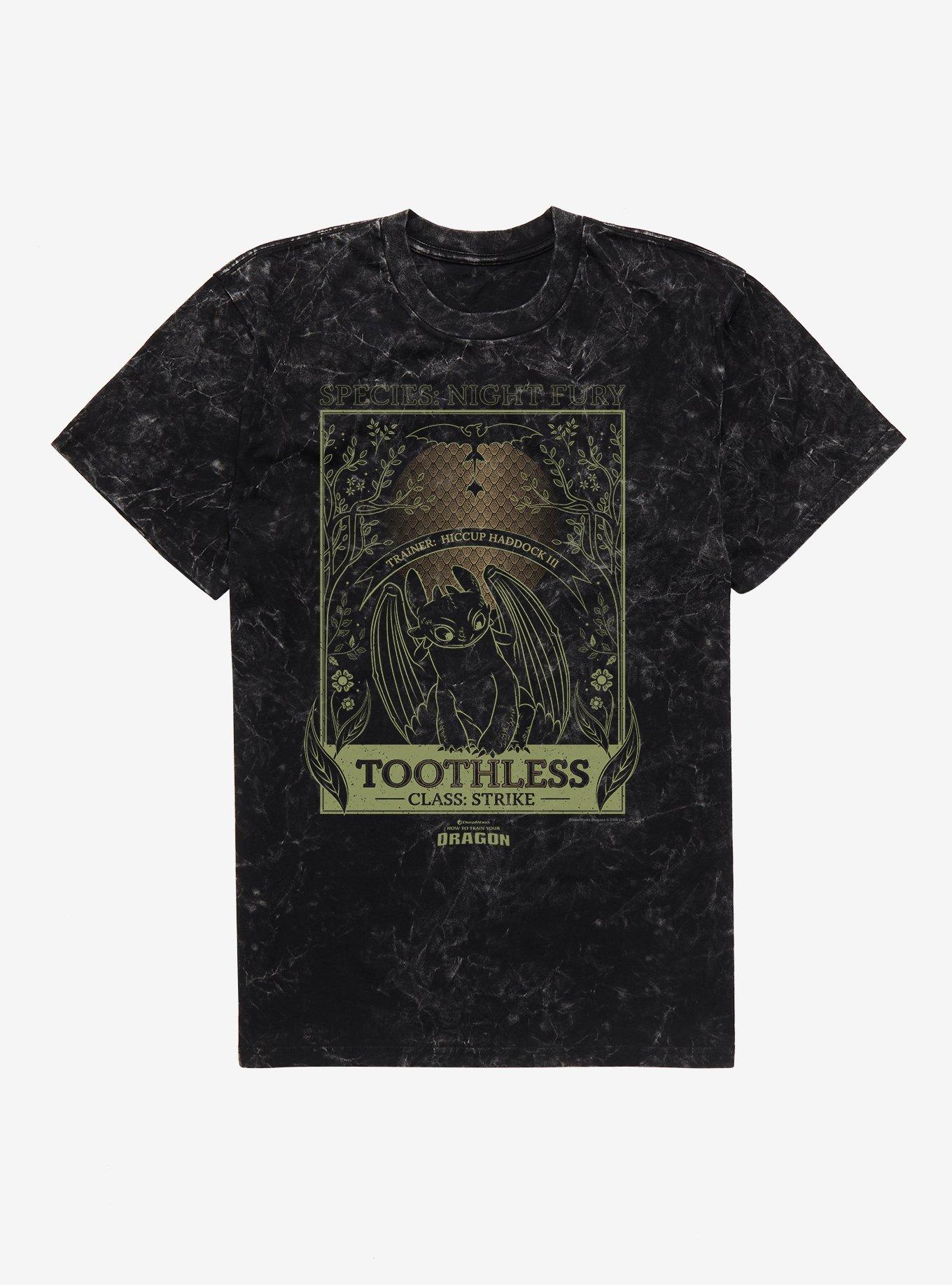 How To Train Your Dragon Toothless Species Card Mineral Wash T-Shirt, , hi-res