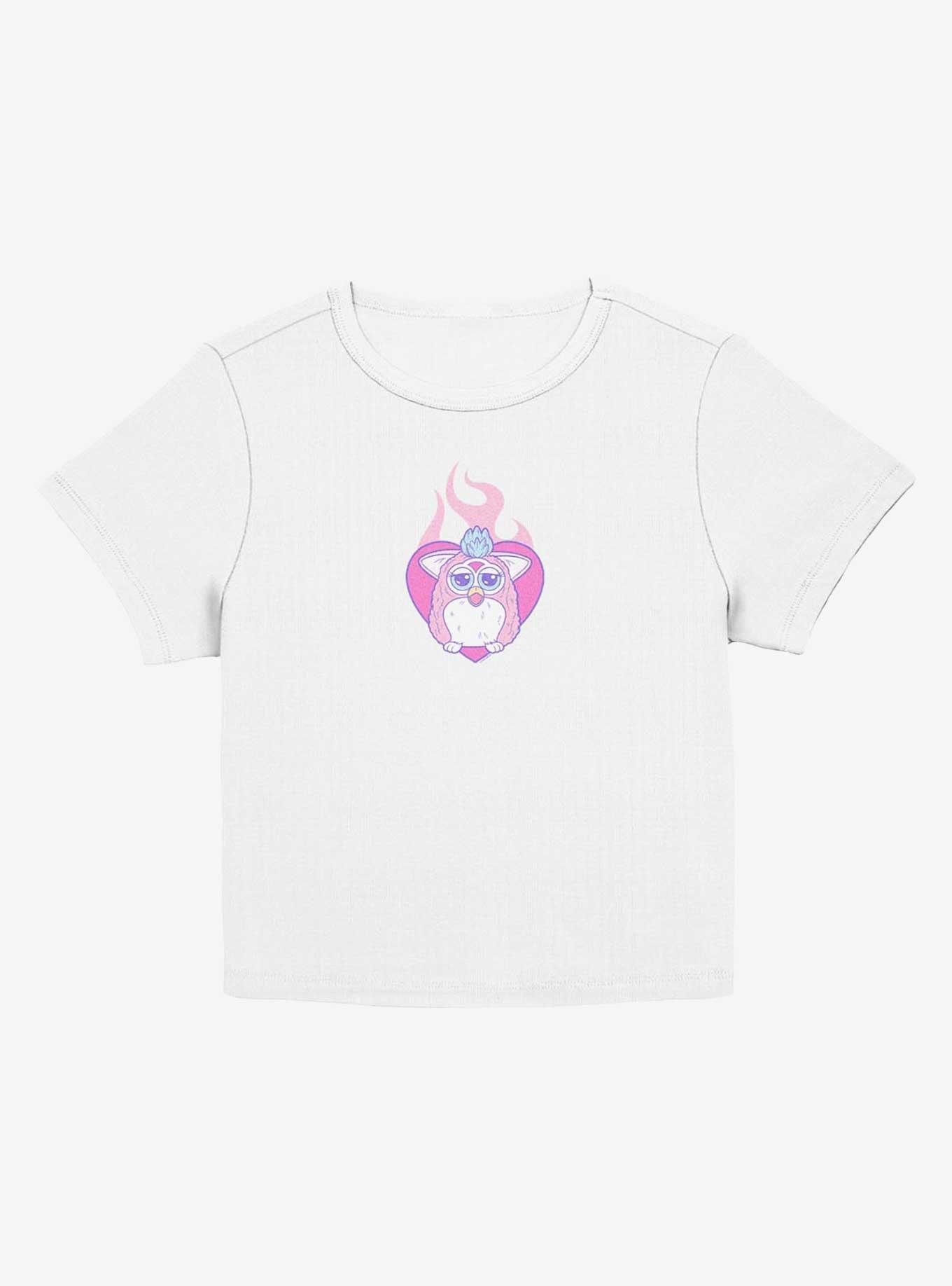 Furby Fire Heart Big Eyes Girls Baby T-Shirt, EGRET, hi-res