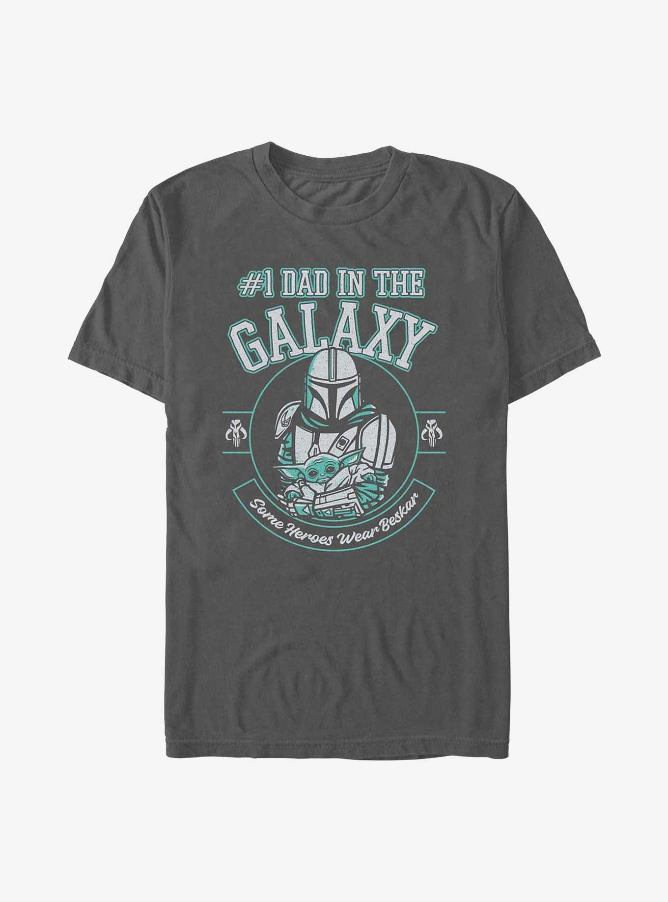 Star Wars The Mandalorian Number One Dad In The Galaxy Garment Dye T-Shirt, PEPPER, hi-res