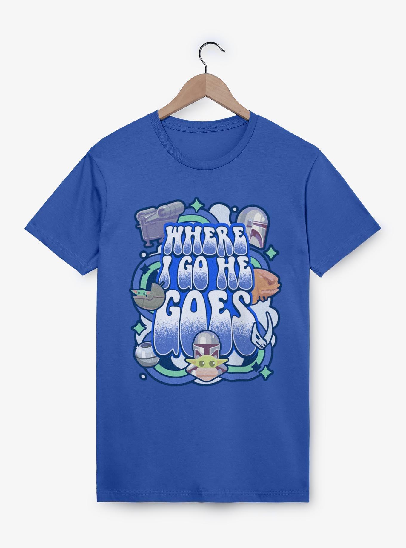 Star Wars The Mandalorian Where I Go He Goes T-Shirt, ROYAL, hi-res