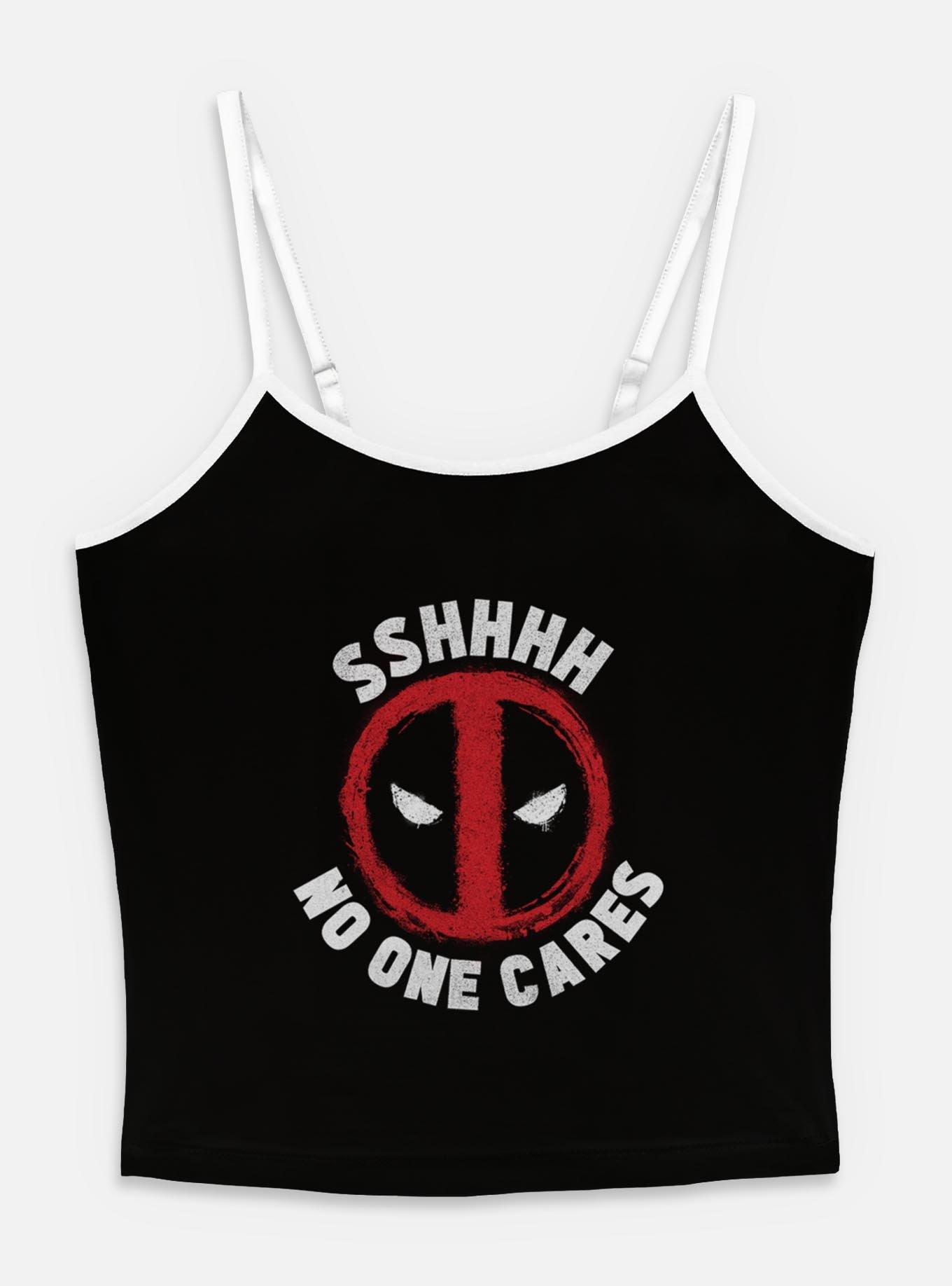 Marvel Deadpool No One Cares Womens Cami, BLACK, hi-res