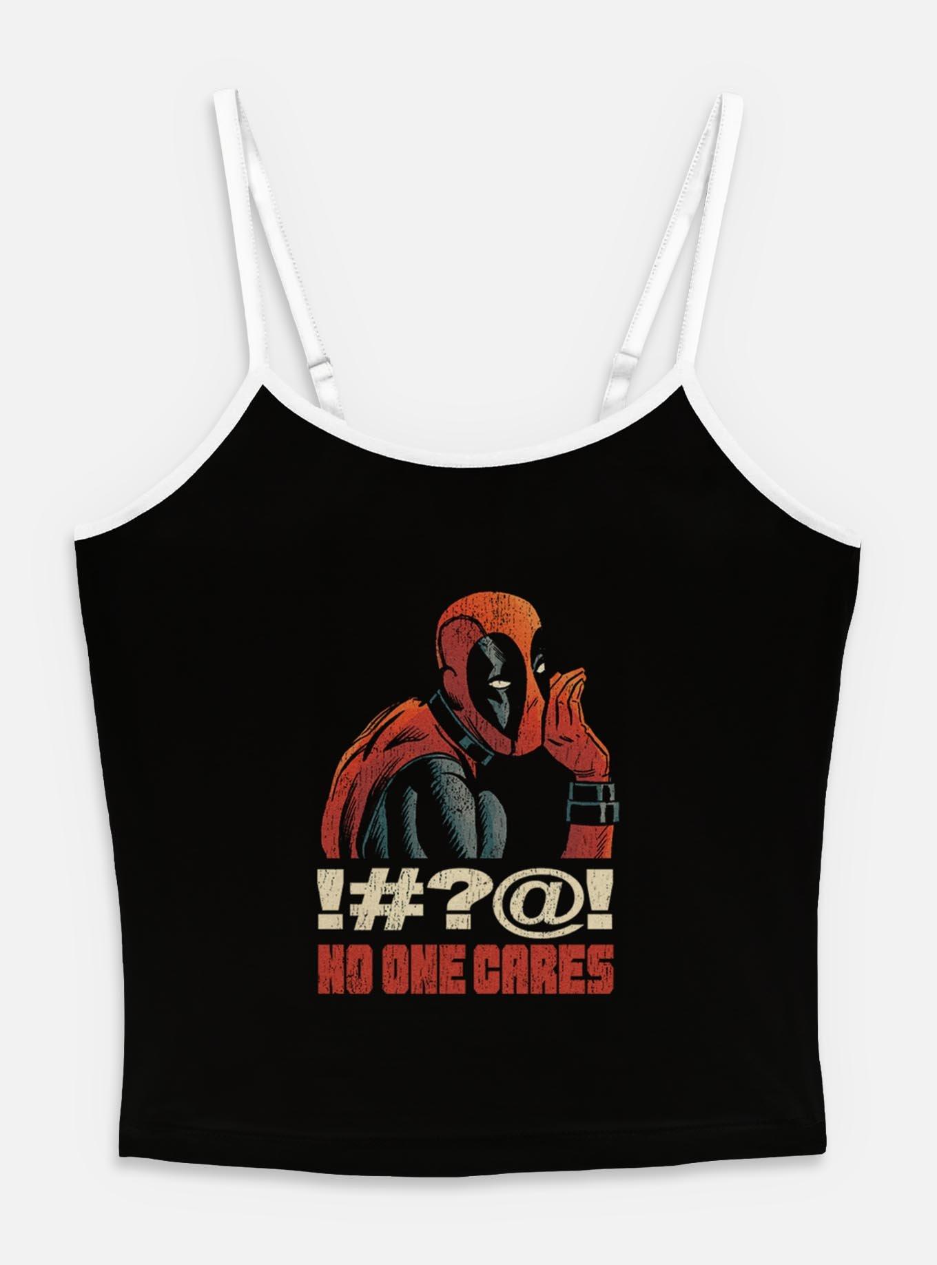 Marvel Deadpool No One Cares Womens Cami, BLACK, hi-res