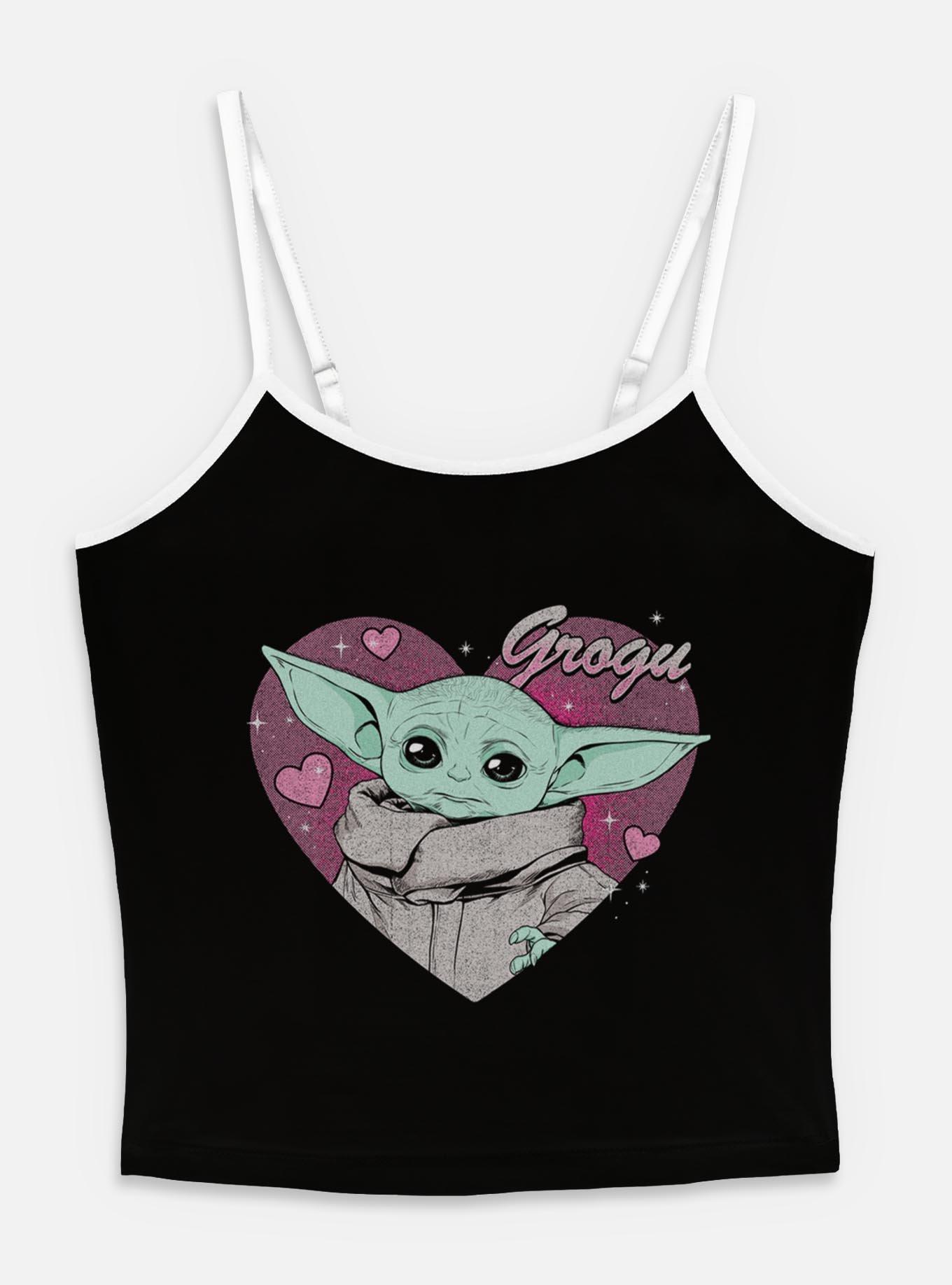 Star Wars The Mandalorian Grogu Valentine Womens Cami, BLACK, hi-res