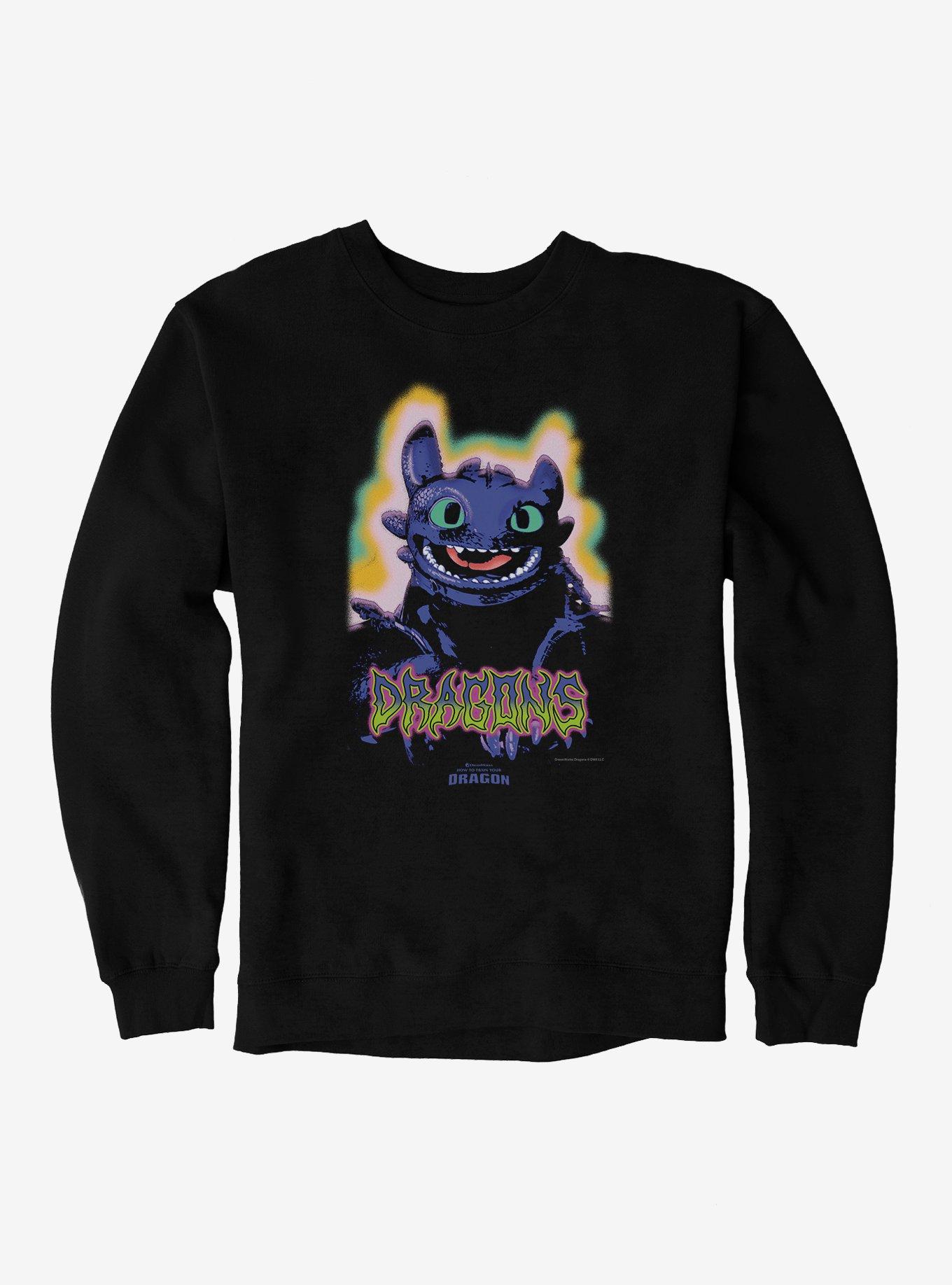 How To Train Your Dragon Toothless Graffiti Sweatshirt, BLACK, hi-res