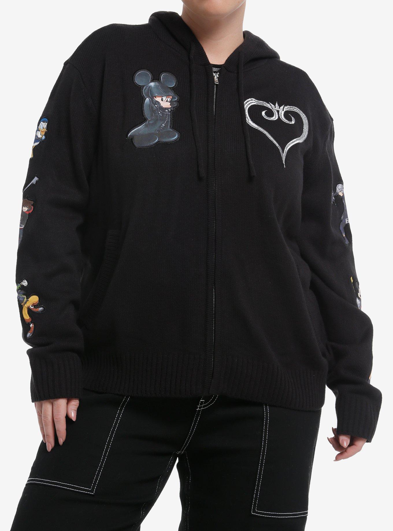 Disney Kingdom Hearts Character Patch Girls Hoodie Plus Size, , hi-res