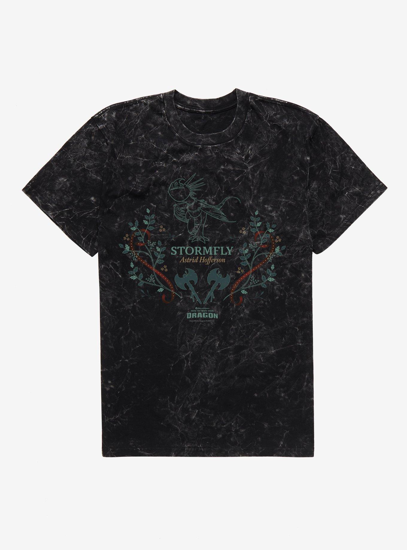 How To Train Your Dragon Astrid's Stormfly Mineral Wash T-Shirt, BLACK MINERAL WASH, hi-res